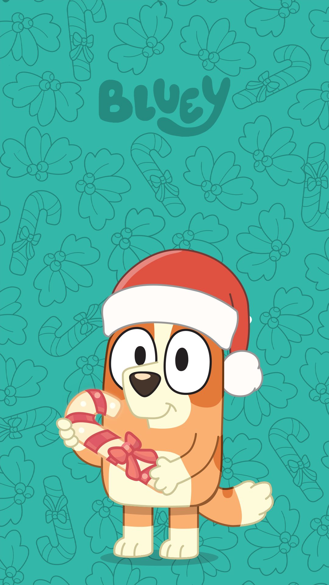 Bluey's Christmas Phone Wallpaper