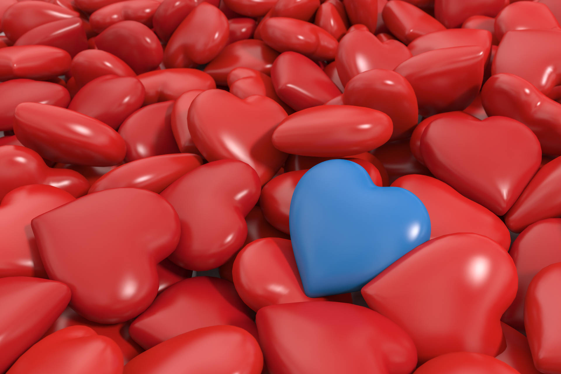 Download Red And Blue Heart Wallpaper