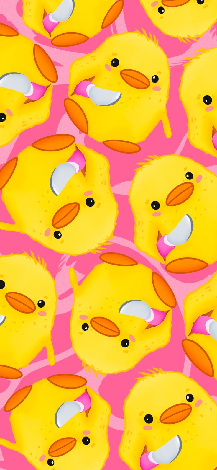 Duck with Knife Meme Pink Wallpaper
