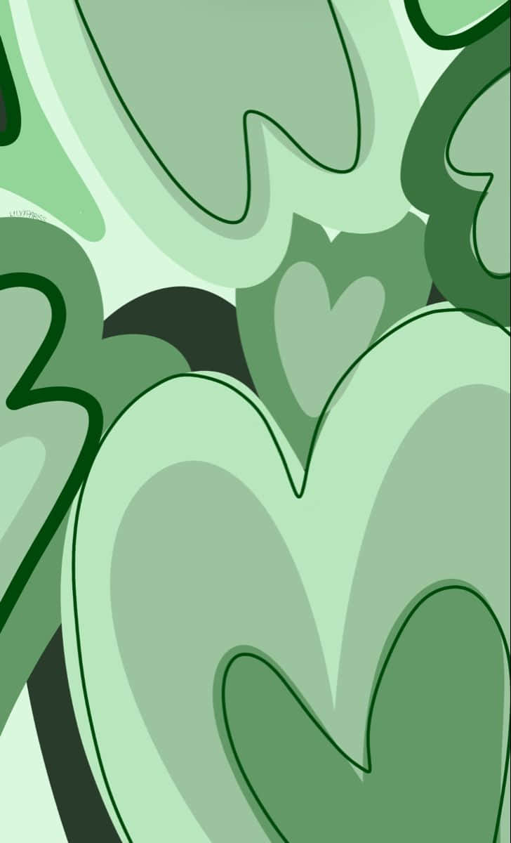 delicate mint green hearts. Wallpaper