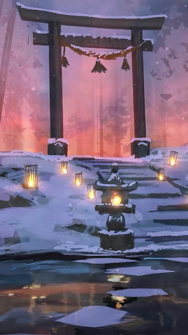 Live Phone Torii Gate In Snow Wallpaper