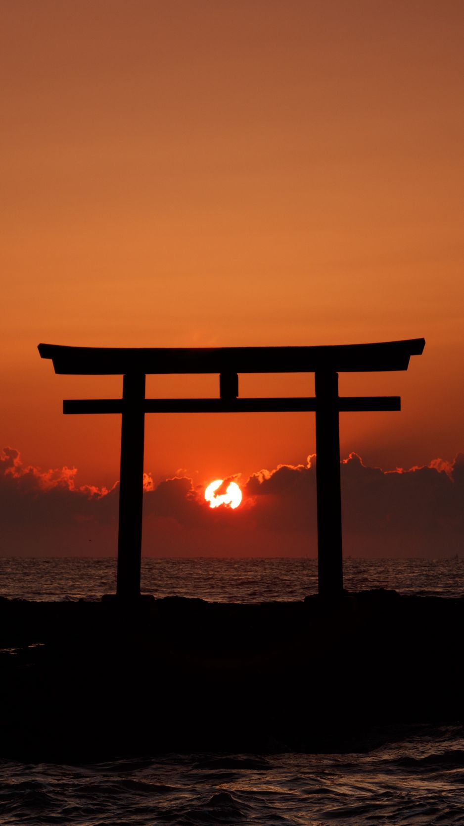 Download wallpaper 938x1668 torii, arch
