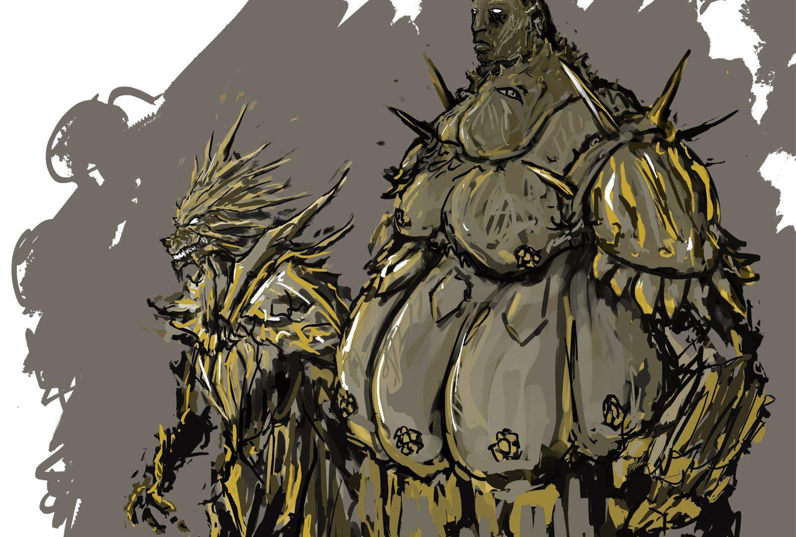 fierce battle stance. Wallpaper