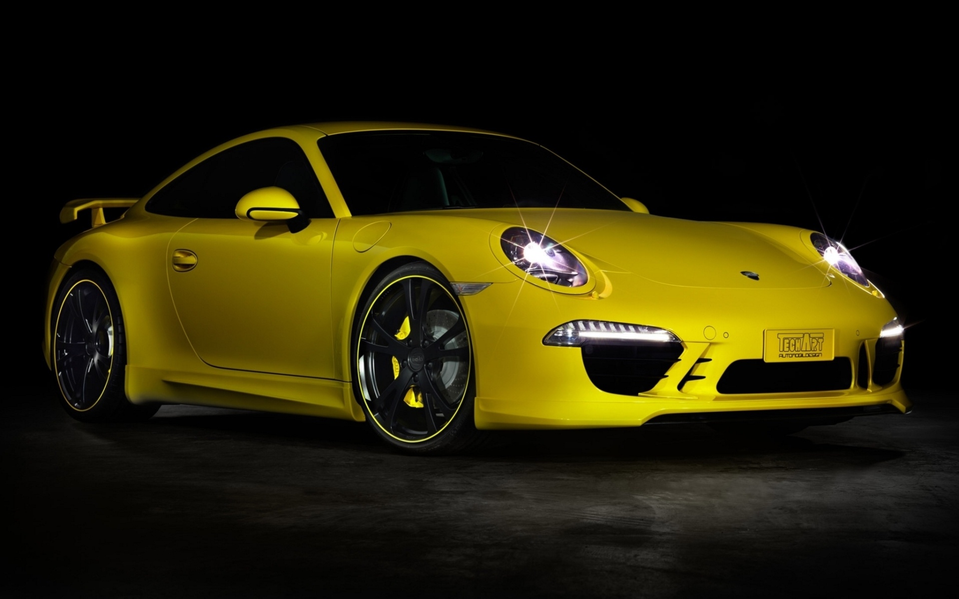 Wallpaper yellow, tuning, coupe, 911
