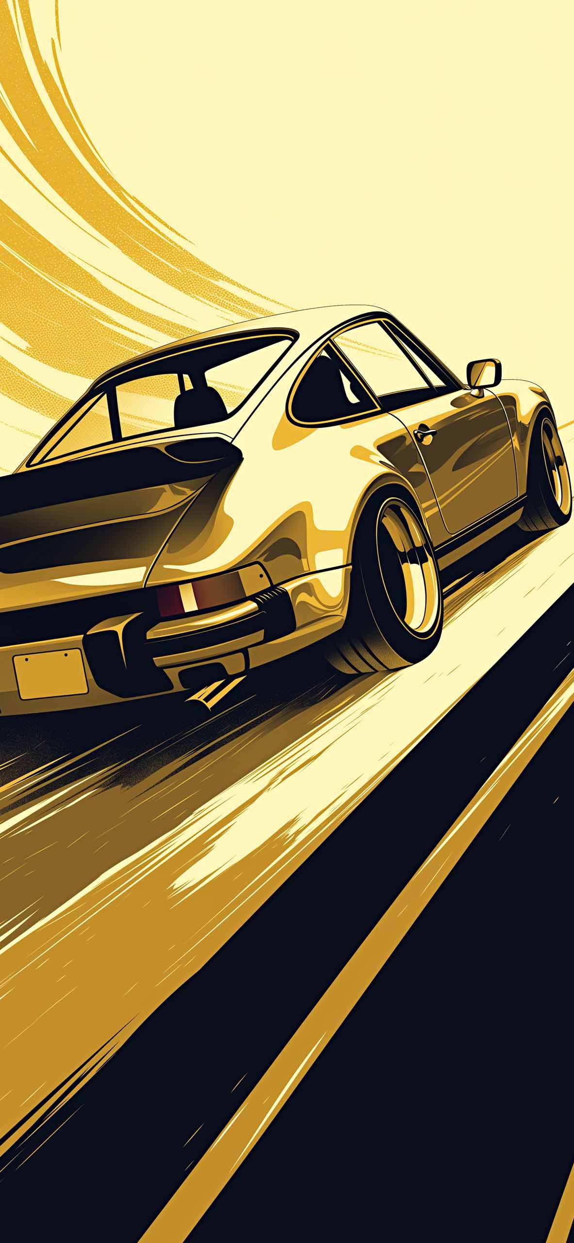 Retro Porsche 911 Gold Wallpaper