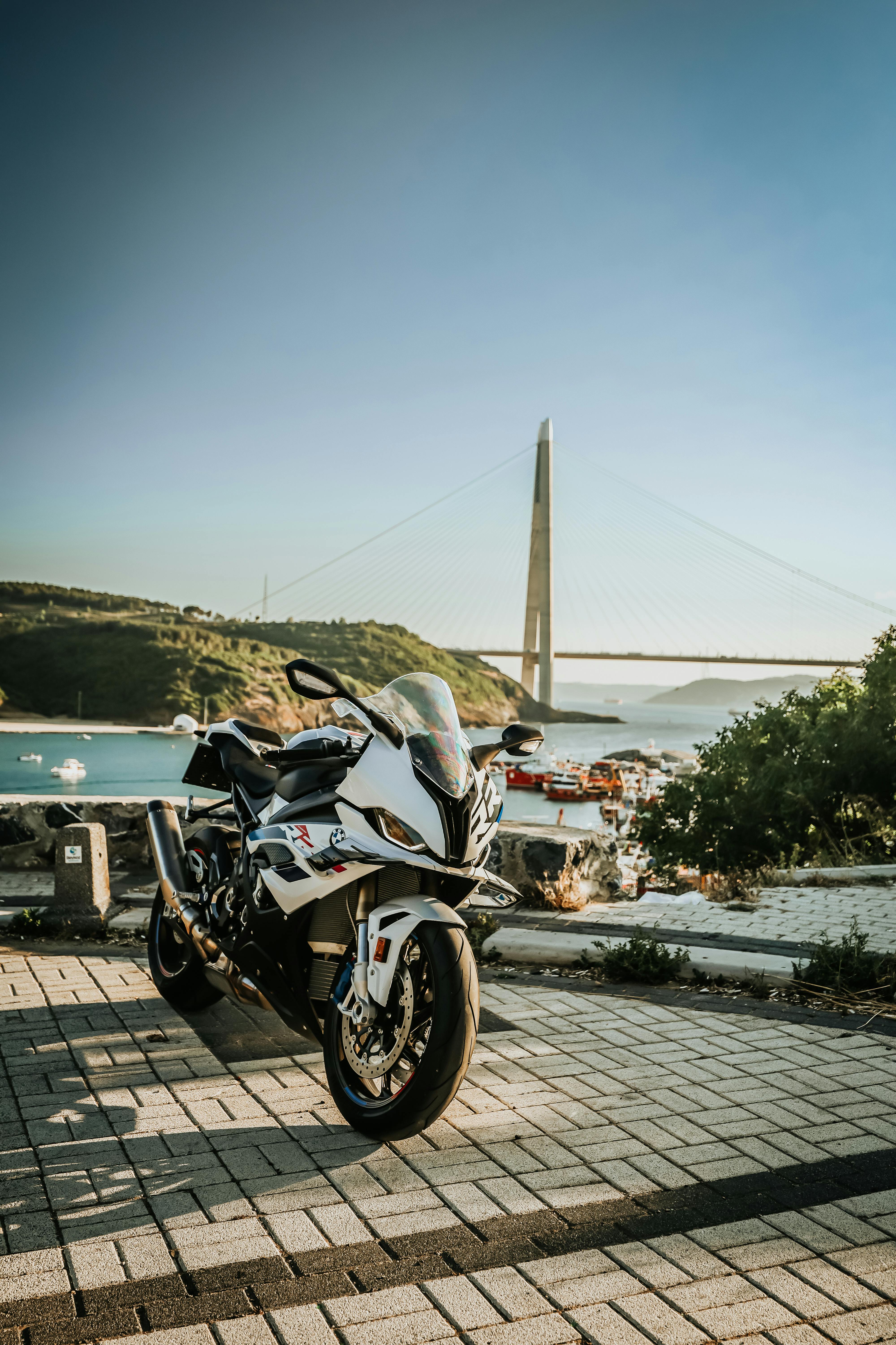 BMW S1000 RR Motorcycle Against Bridge