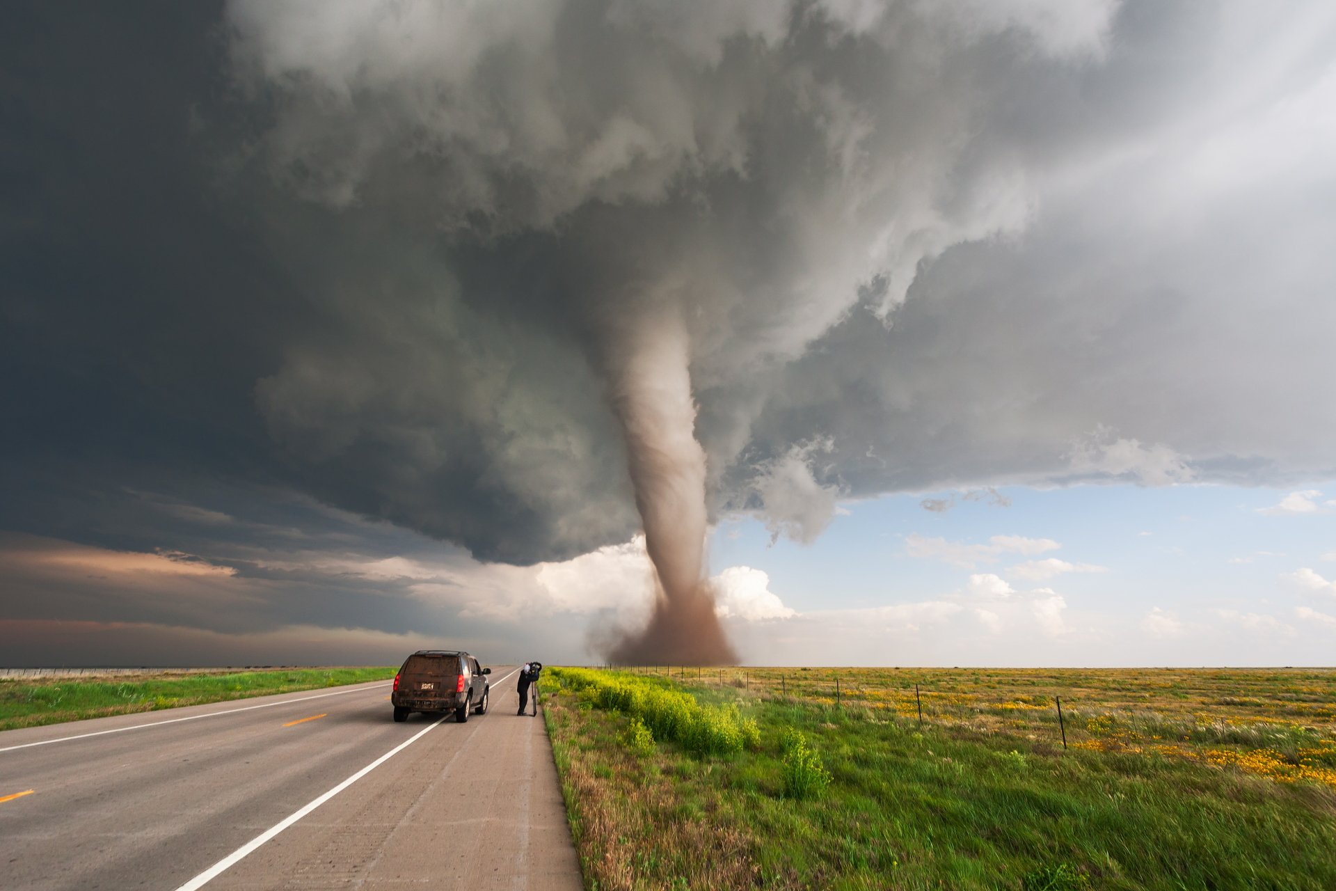 Tornado Fury Over Open Fields