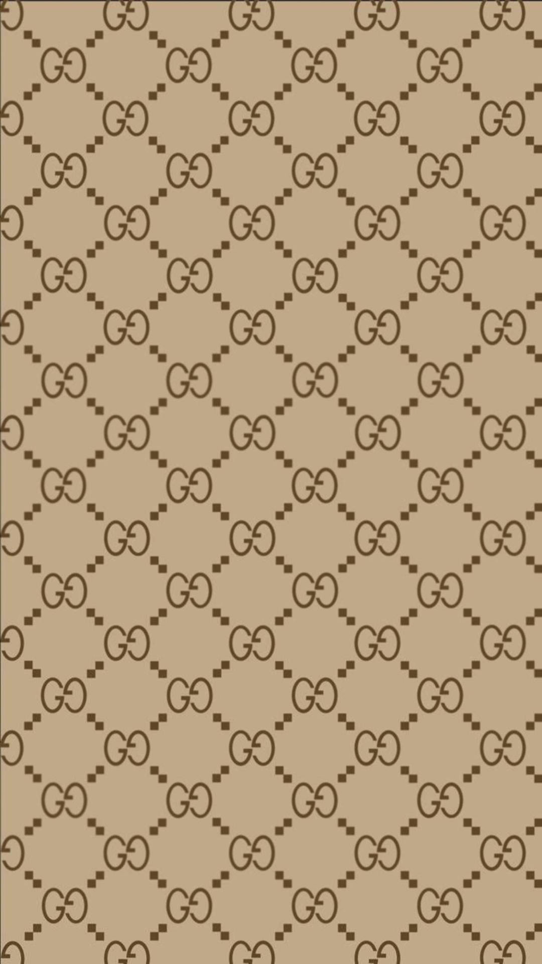 Beige Gucci Pattern Wallpaper