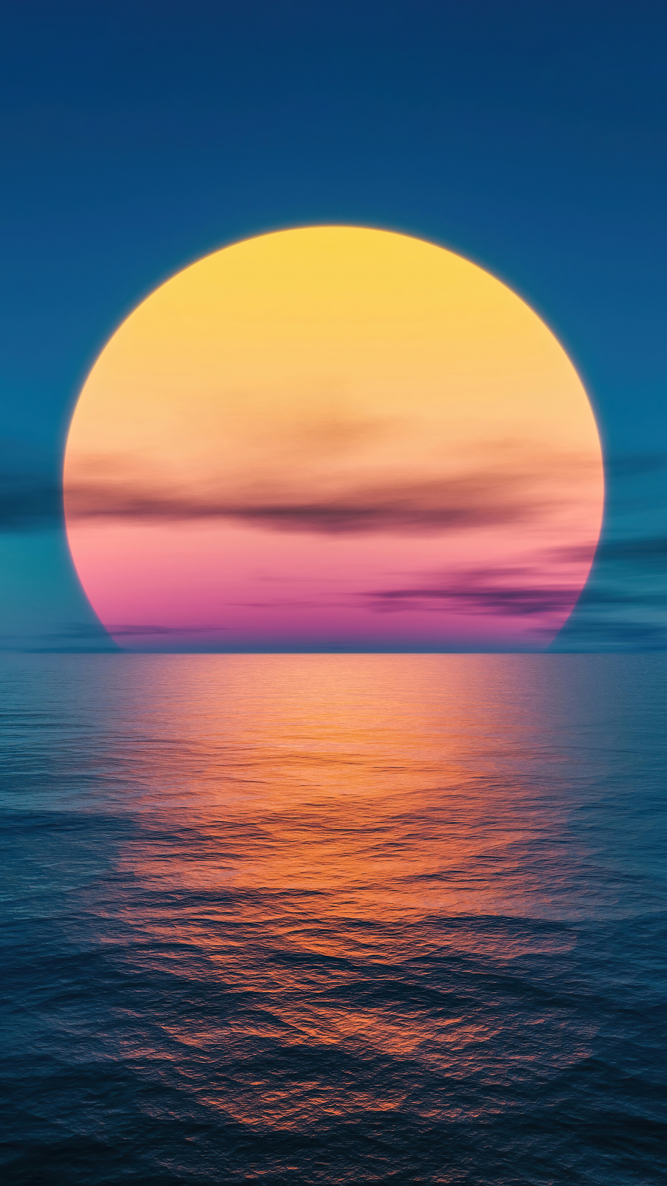 Sunset Ocean Beautiful Scenery 4K Phone