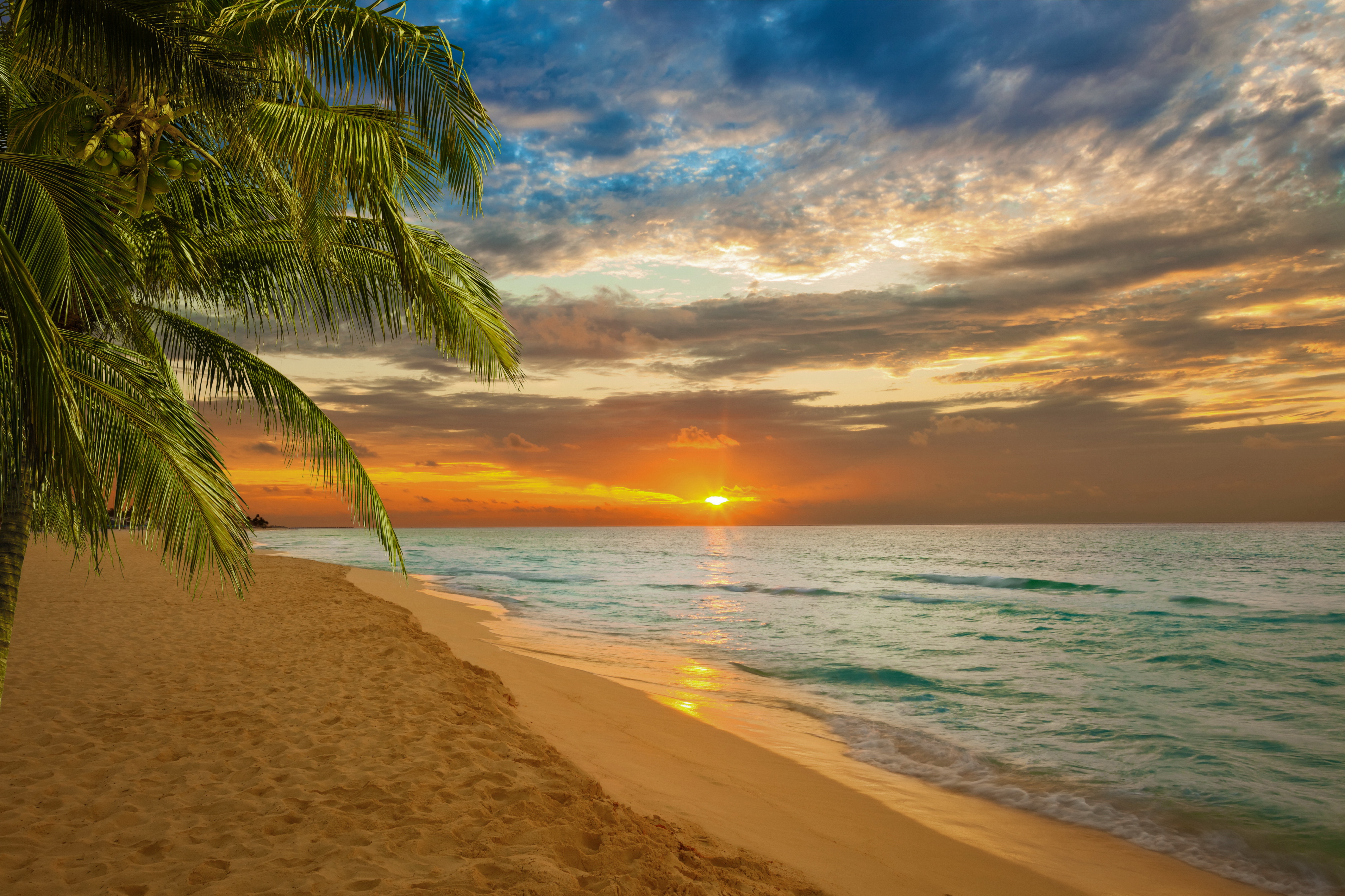Horizon Sunset Sea Ocean Tropical