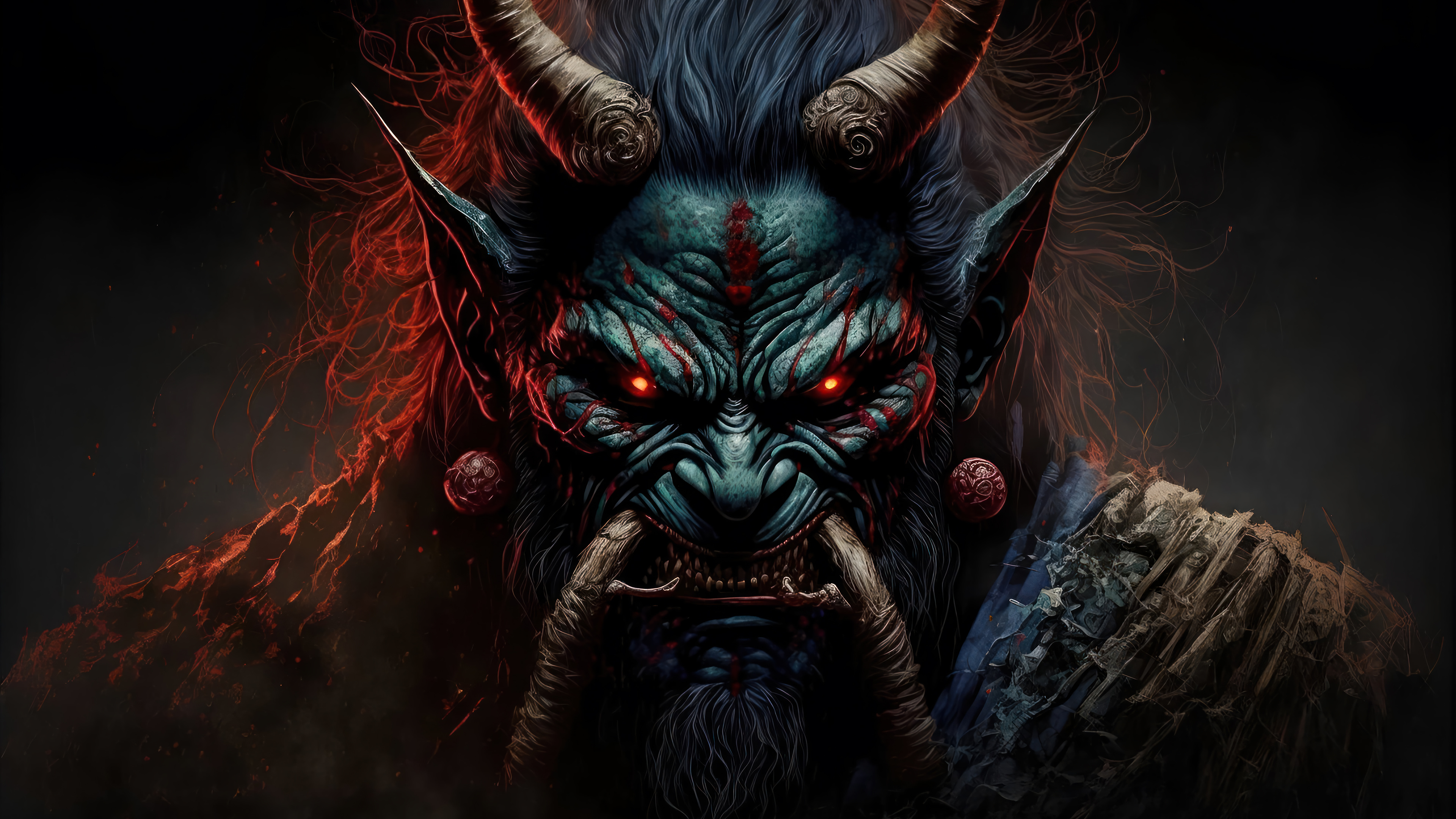 Oni Demon Fantasy Wallpaper 4K HD PC l
