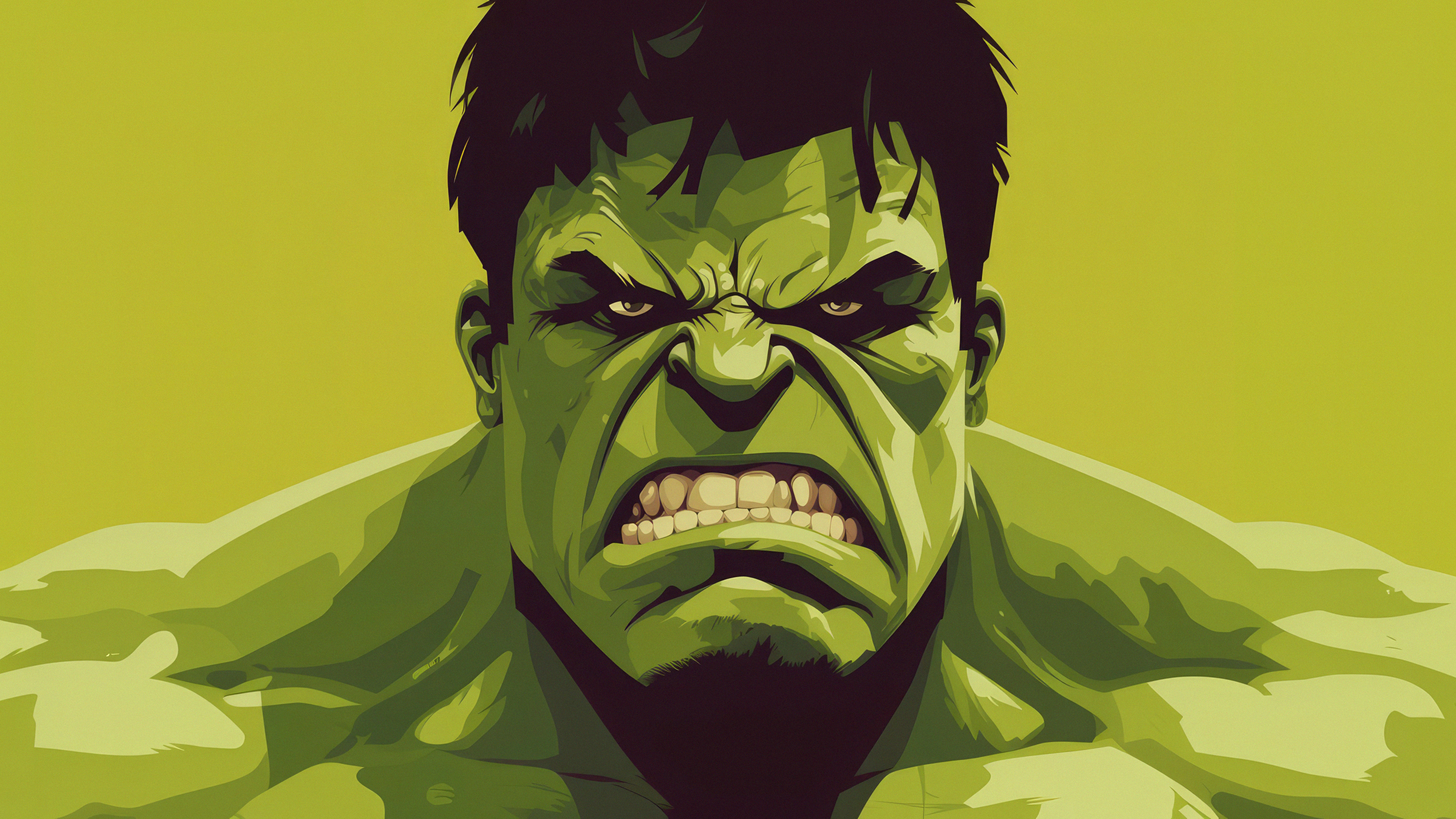 Angry Hulk Minimal 4k Wallpaper, HD