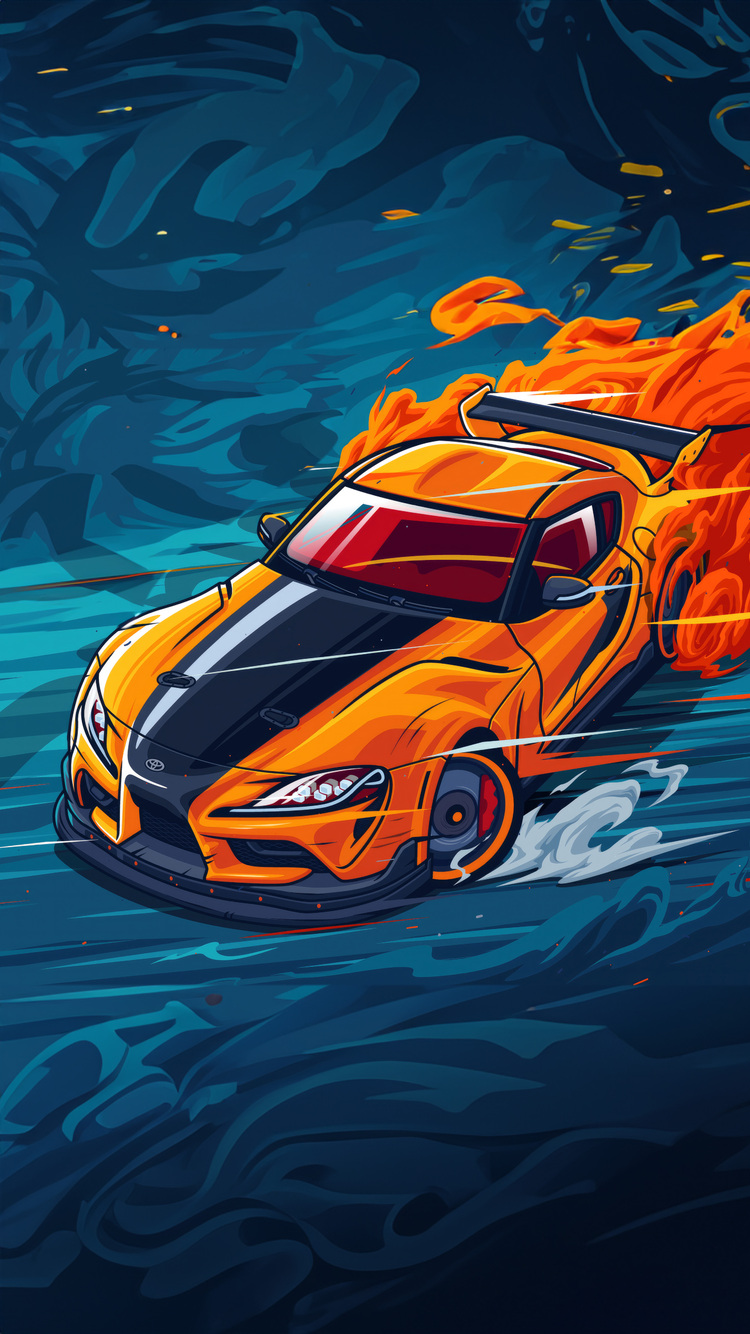 Toyota Supra 4k Artwork iPhone
