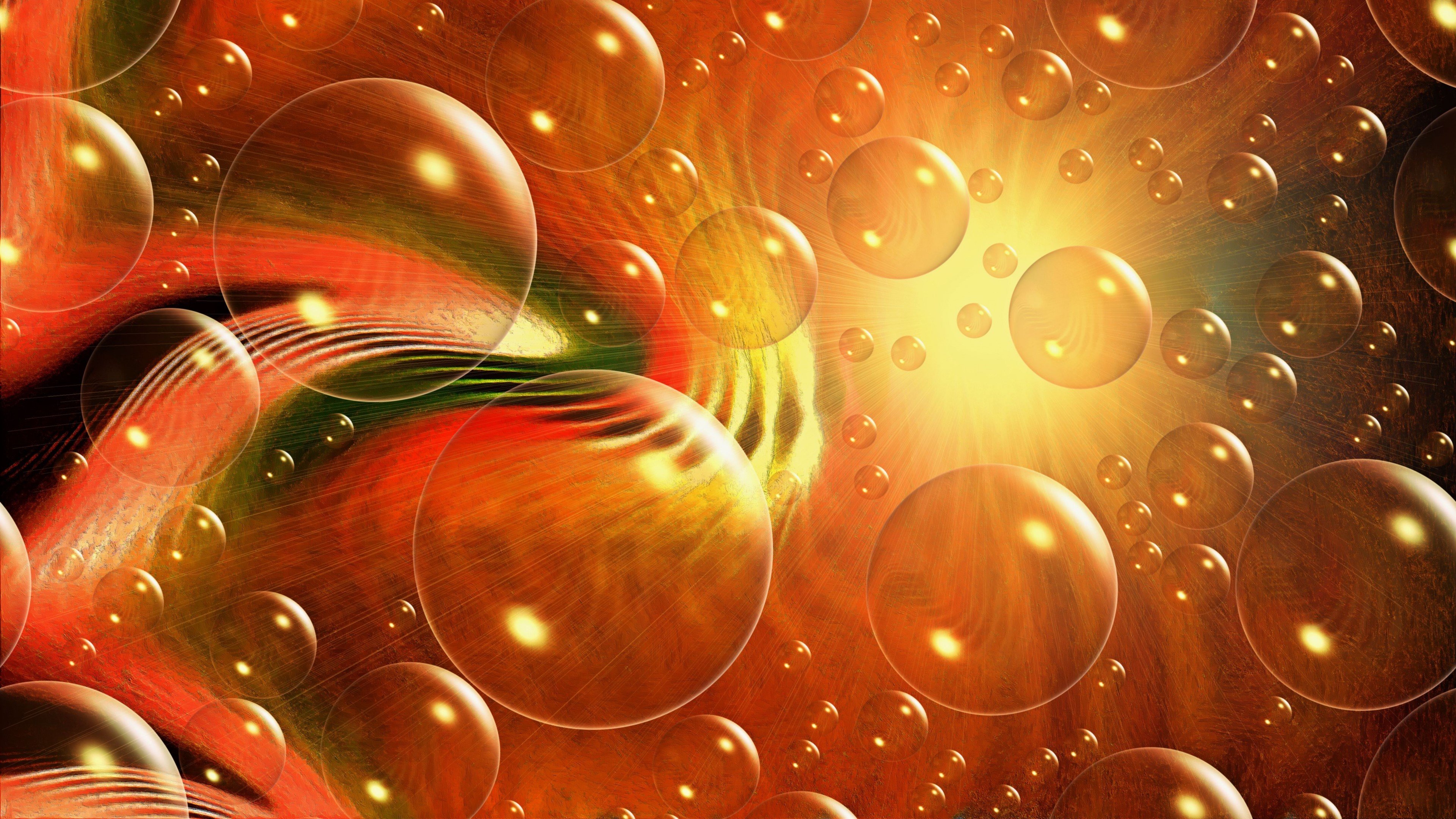 Orange abstract bubbles Wallpaper 4k HD