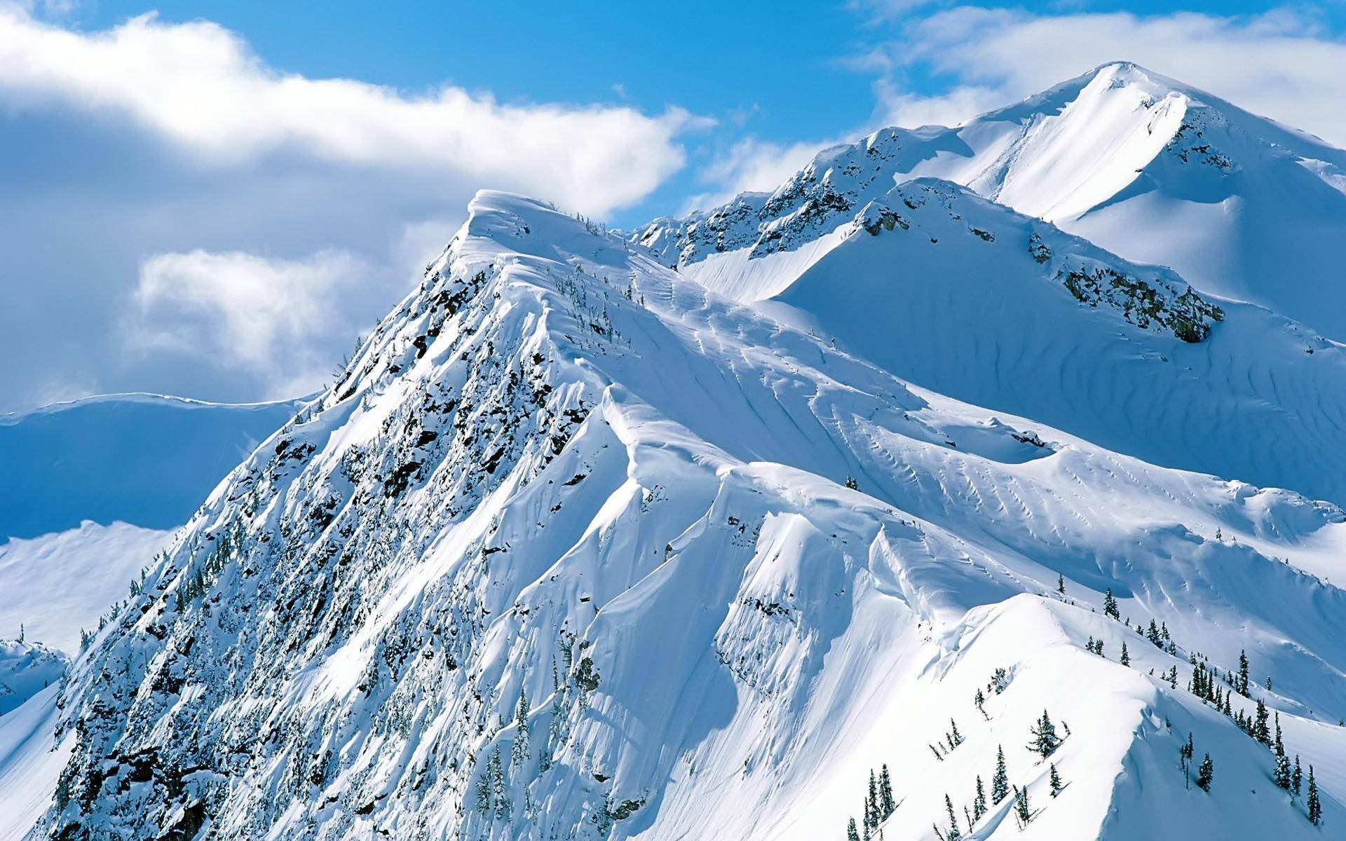 Snow Mountain Aerial Shot Landscape