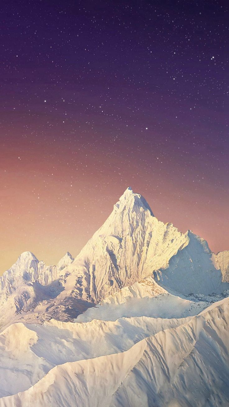Pure Simple Snowy Mountains Skyscape