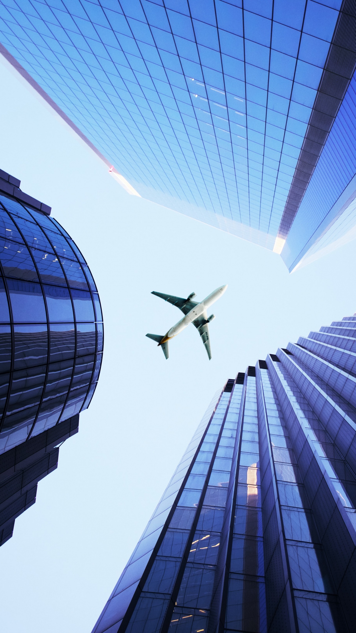 Skyscrapers Wallpaper 4K, Airplane