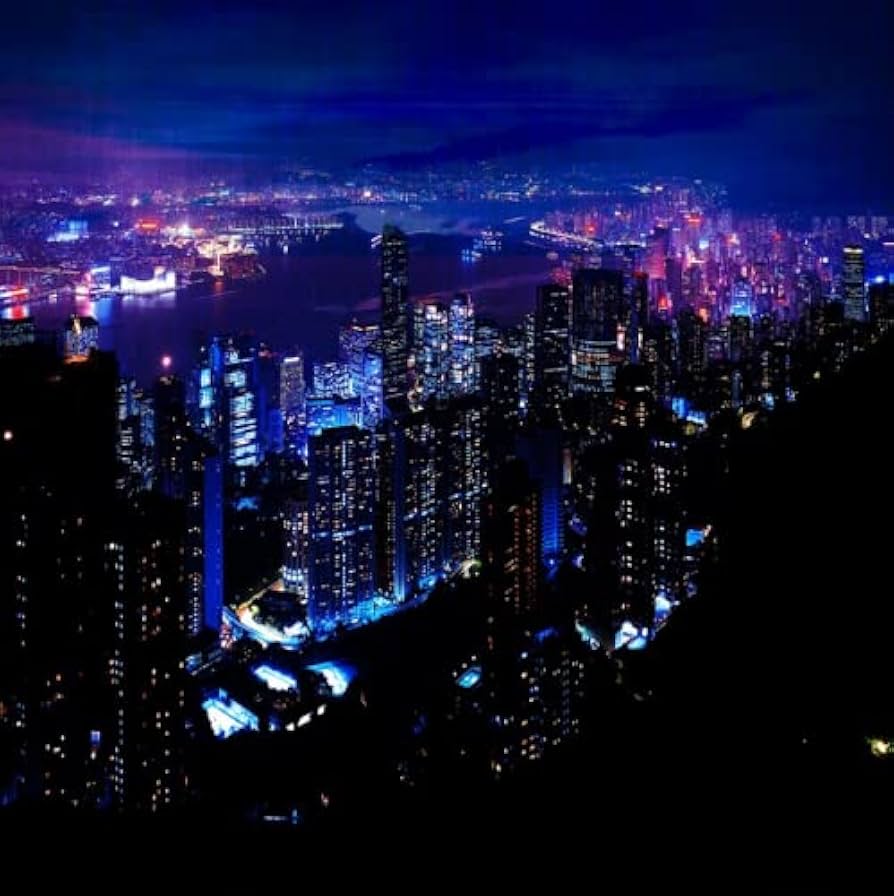 Aesthetic City Night Background Wall