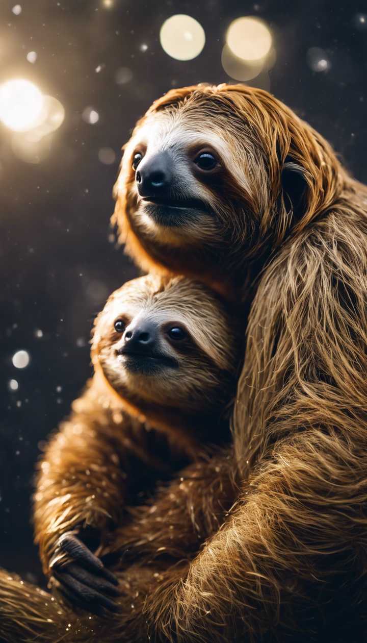 A magical sight of a golden sloth