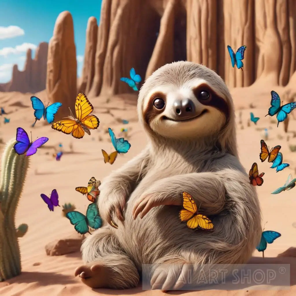 Youthful Sloth Surrounded