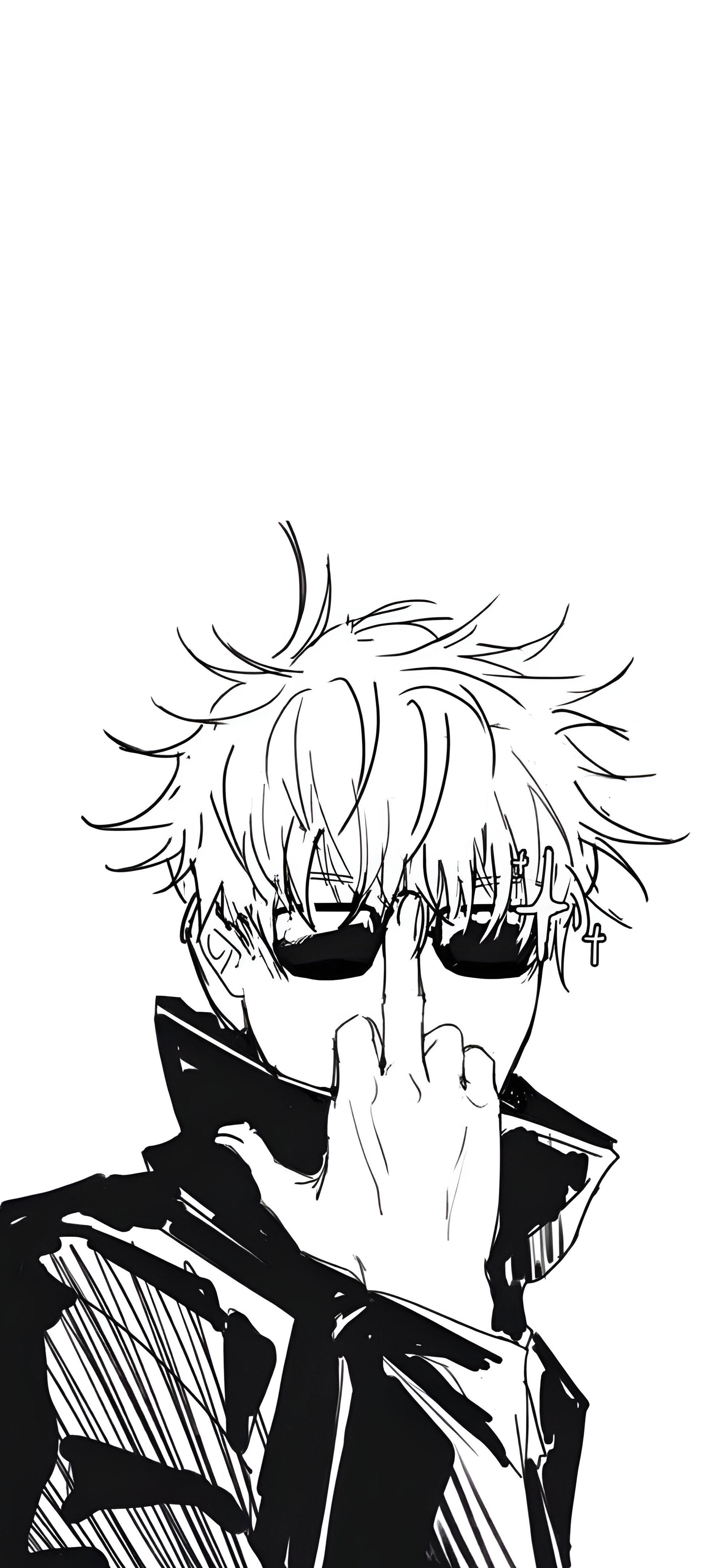 Gojo Satoru Black and White Wallpaper