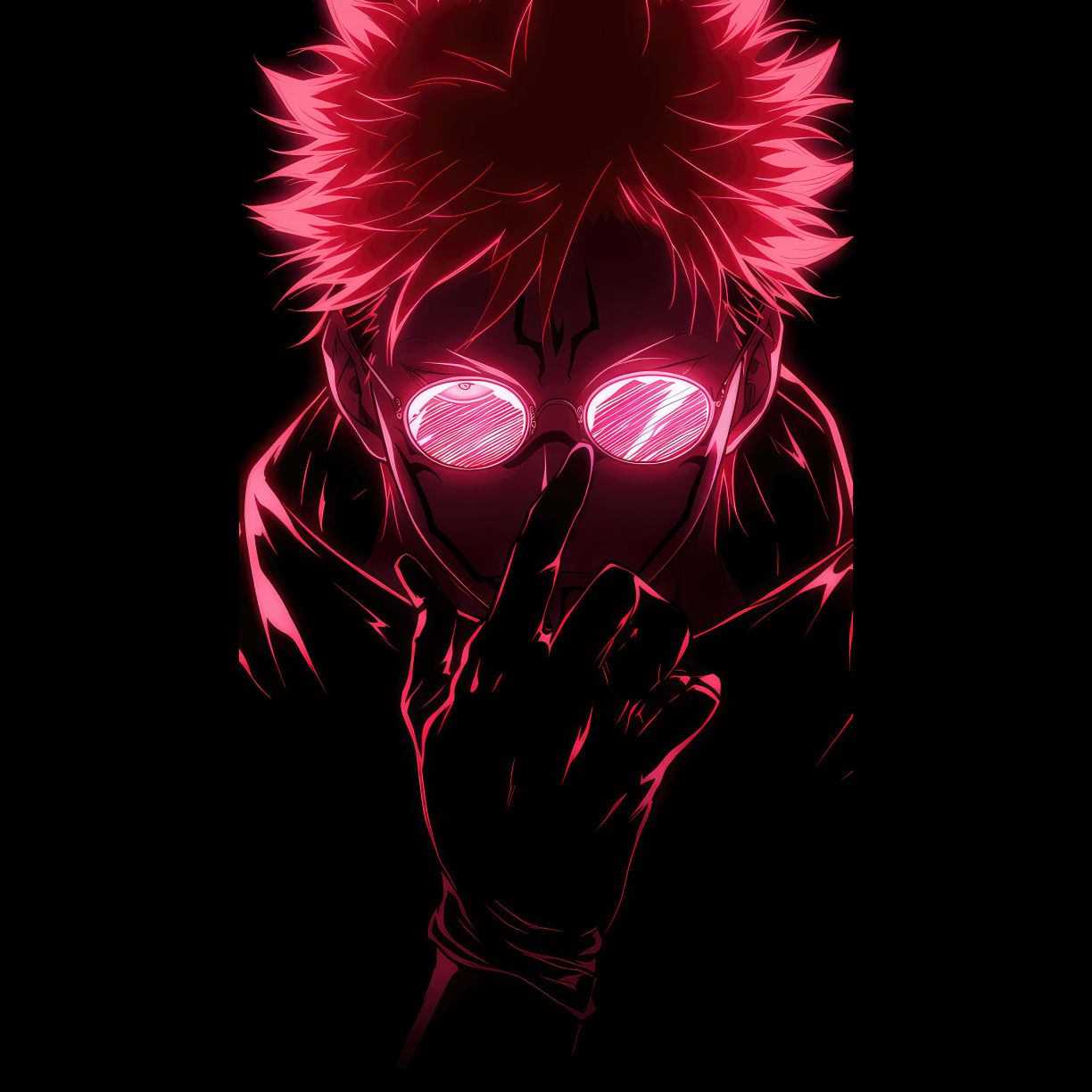 Wallpaper jujutsu kaisen, minimal, neon