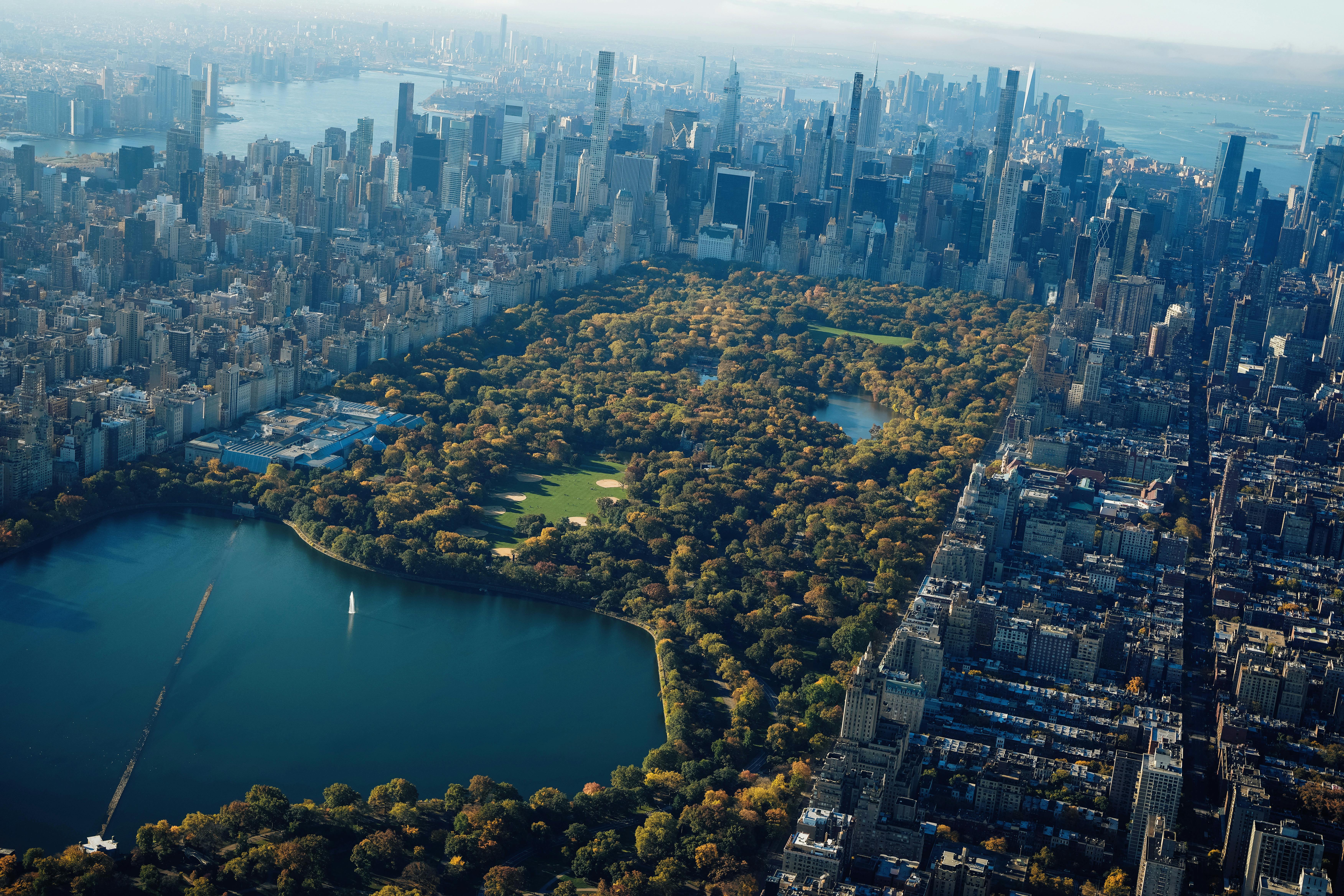 Aerial View of Central Park in New York