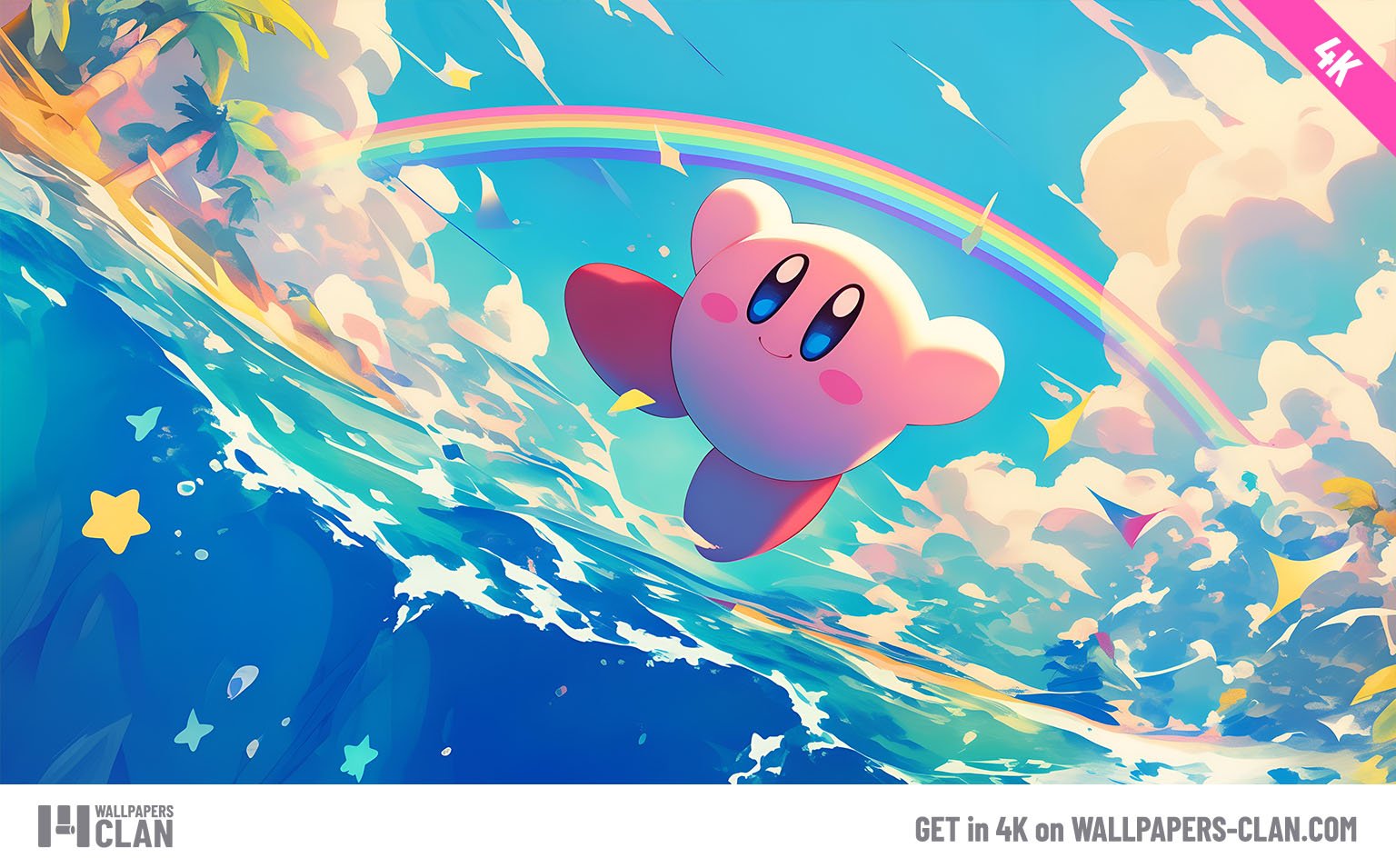 Kirby Rainbow Sea Background Desktop