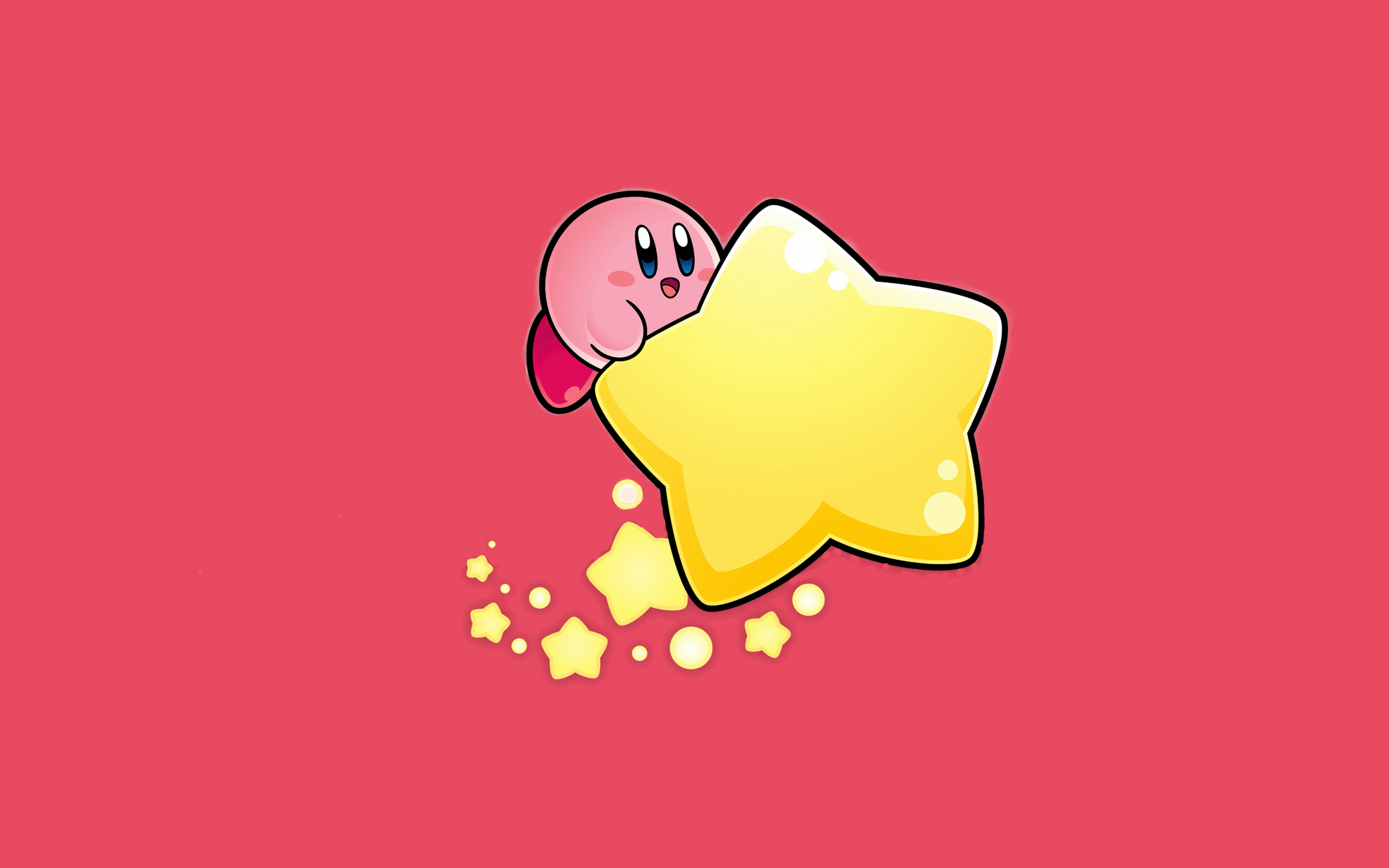 Kirby Wallpaper 4K, Star, Pastel red