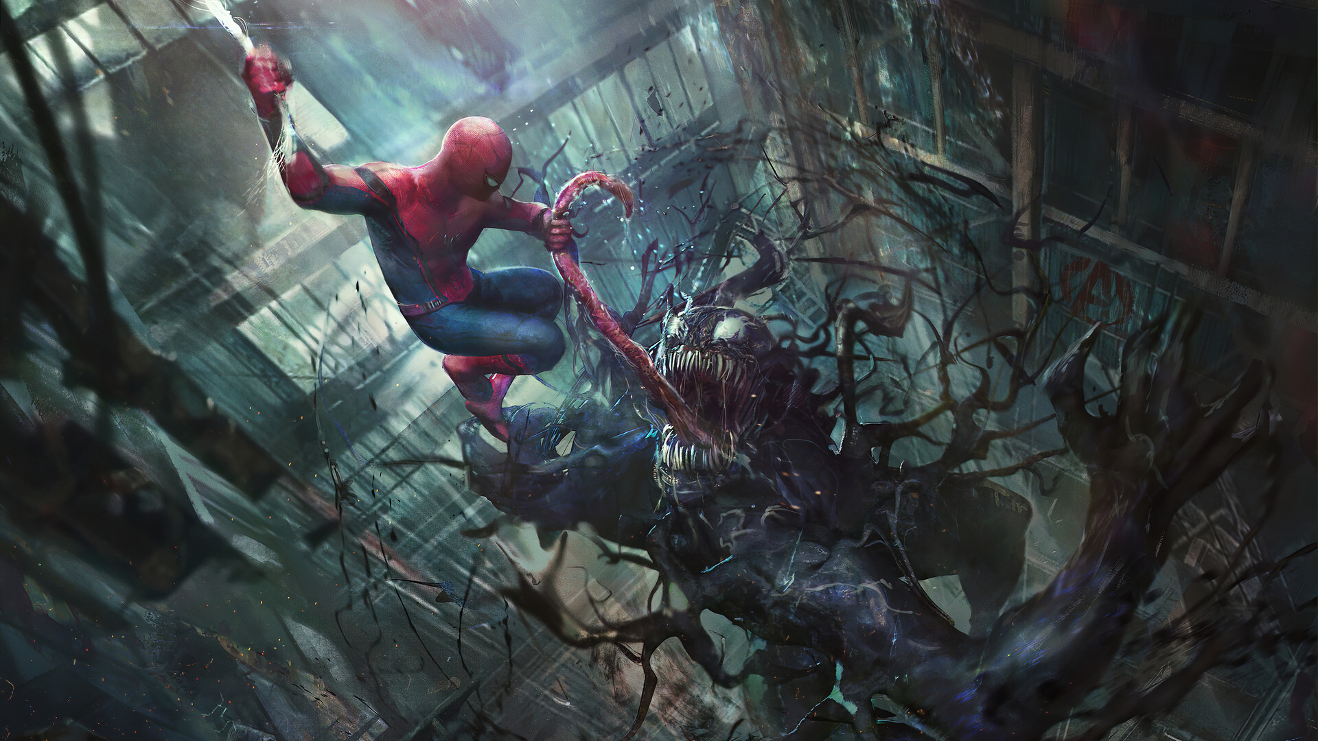 Spider Man Vs Venom 4K Wallpaper .2301