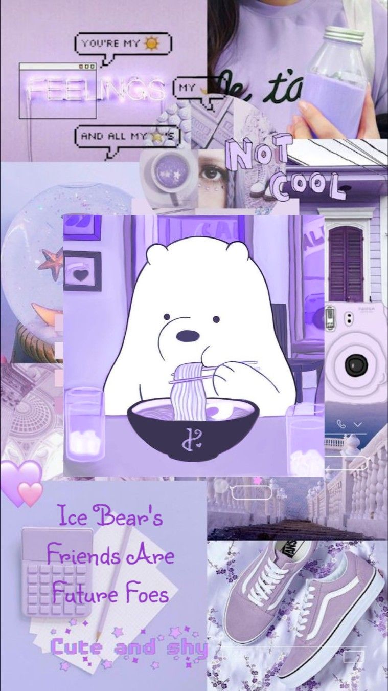 Ice Bear wallpaper purple aesthetic