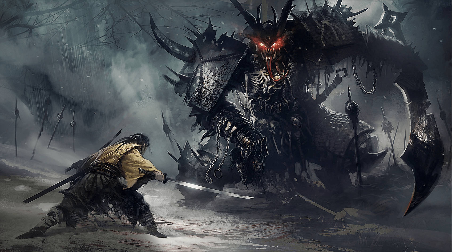 Download A Samurai warrior battles