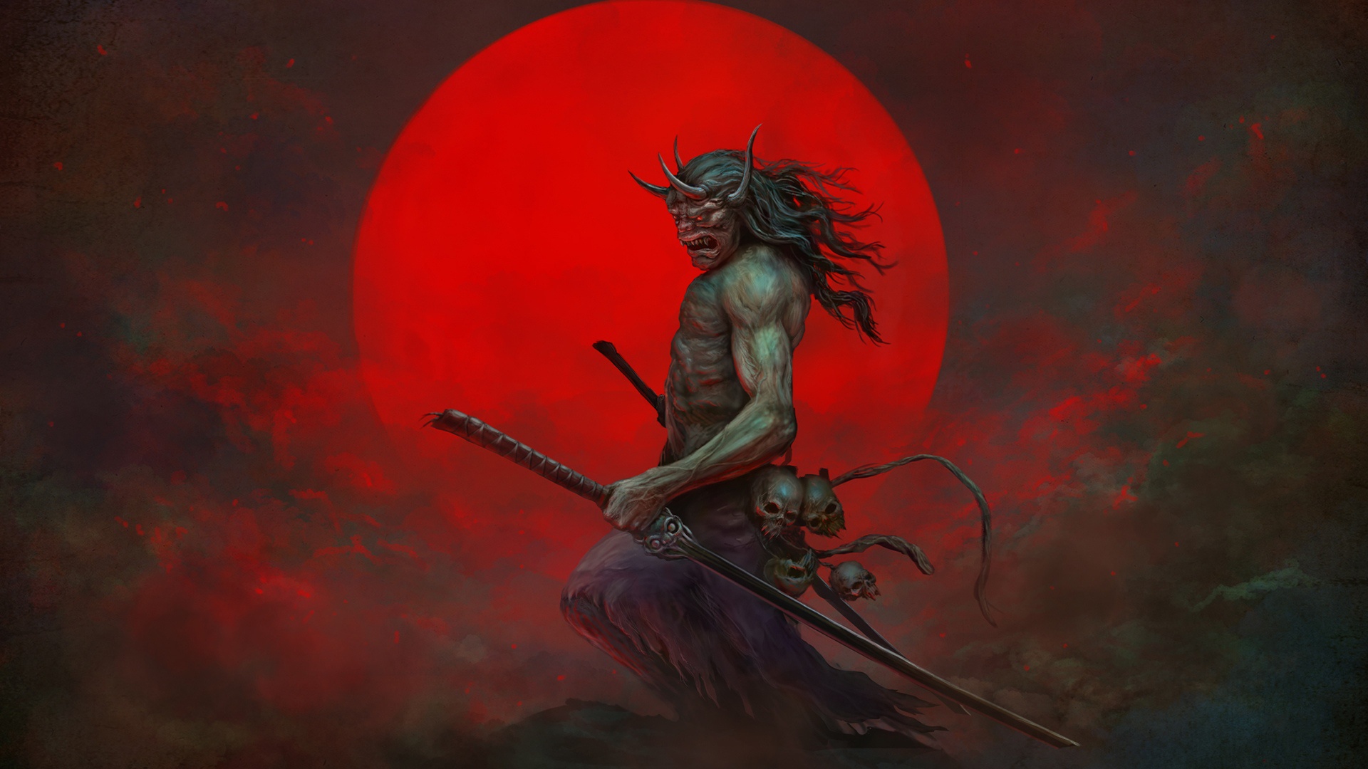 Wallpaper sword, the demon, samurai