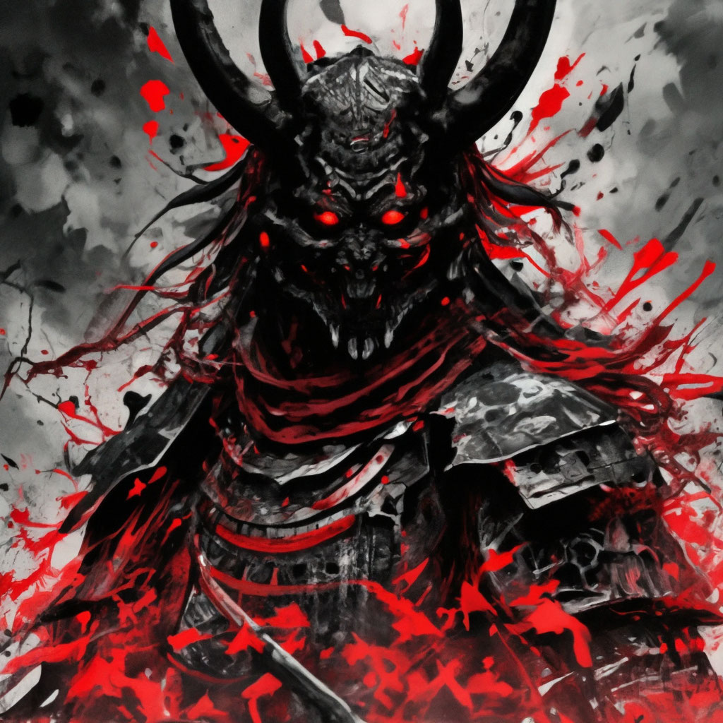Samurai style horror fantasy demon