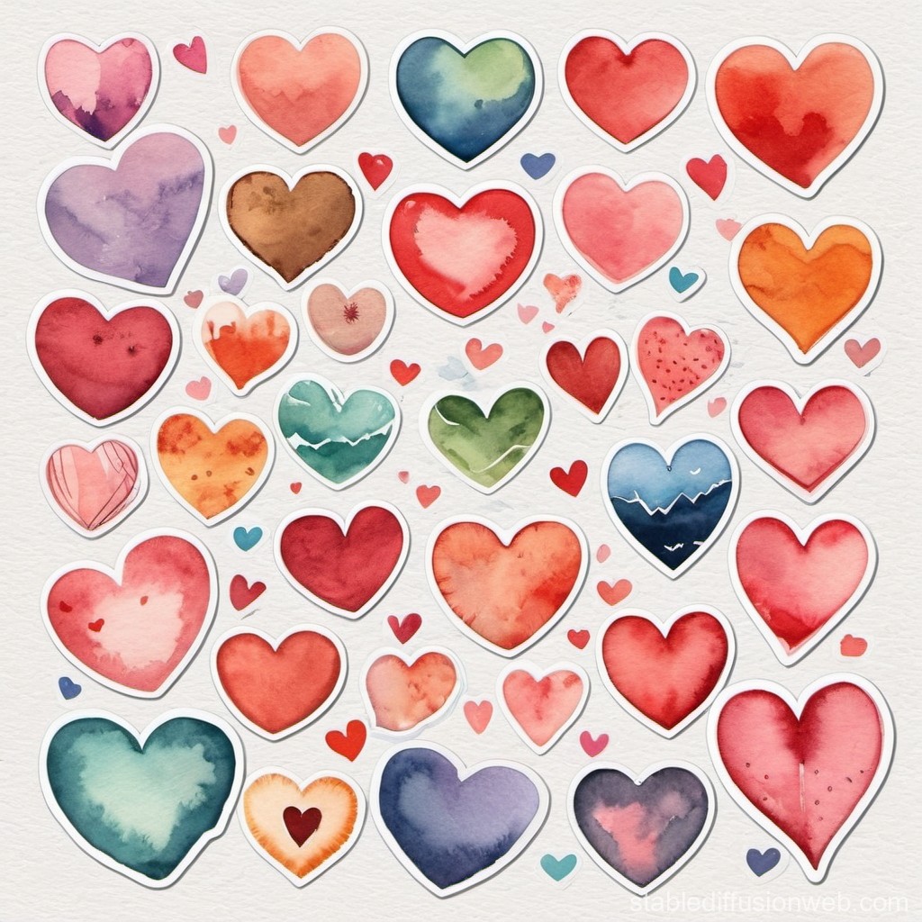 Watercolor Love Heart Icon