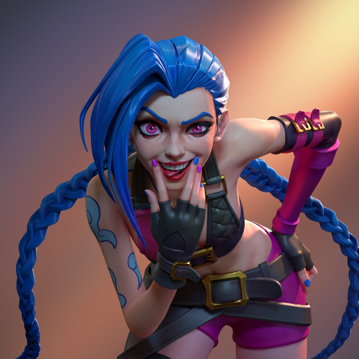 Wallpaper jinx, arcane, artwork desktop