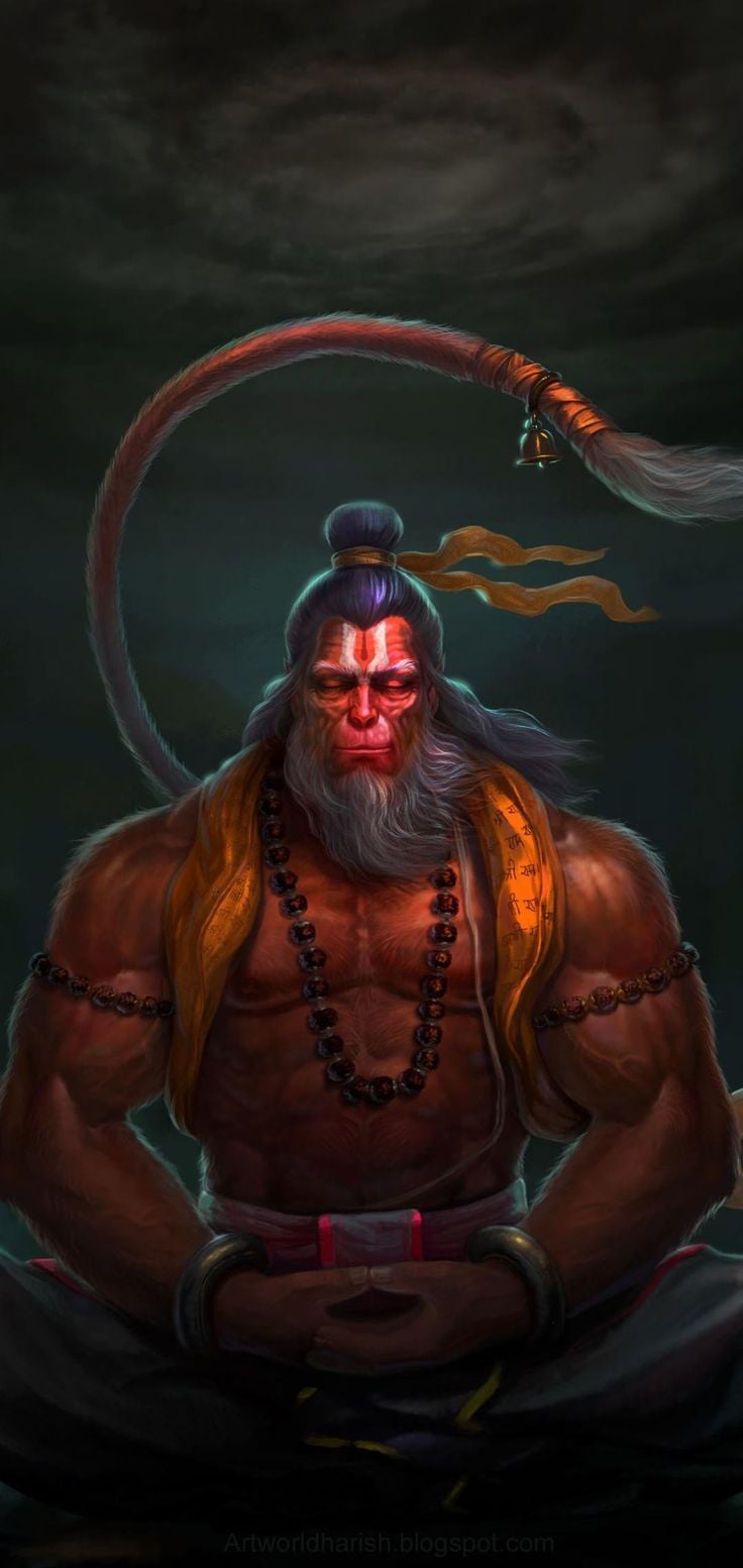 Using Lord Hanuman photo as a wallpaper