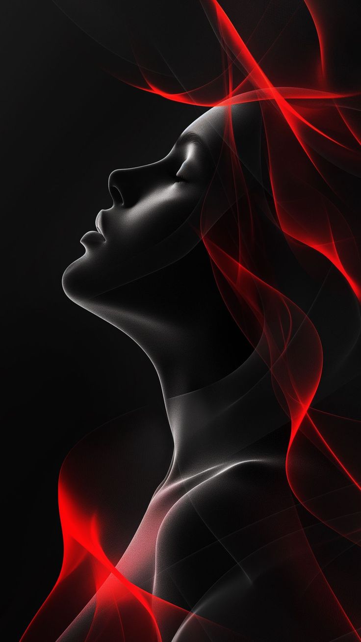 Wallpaper girl, lines, silhouette, dark