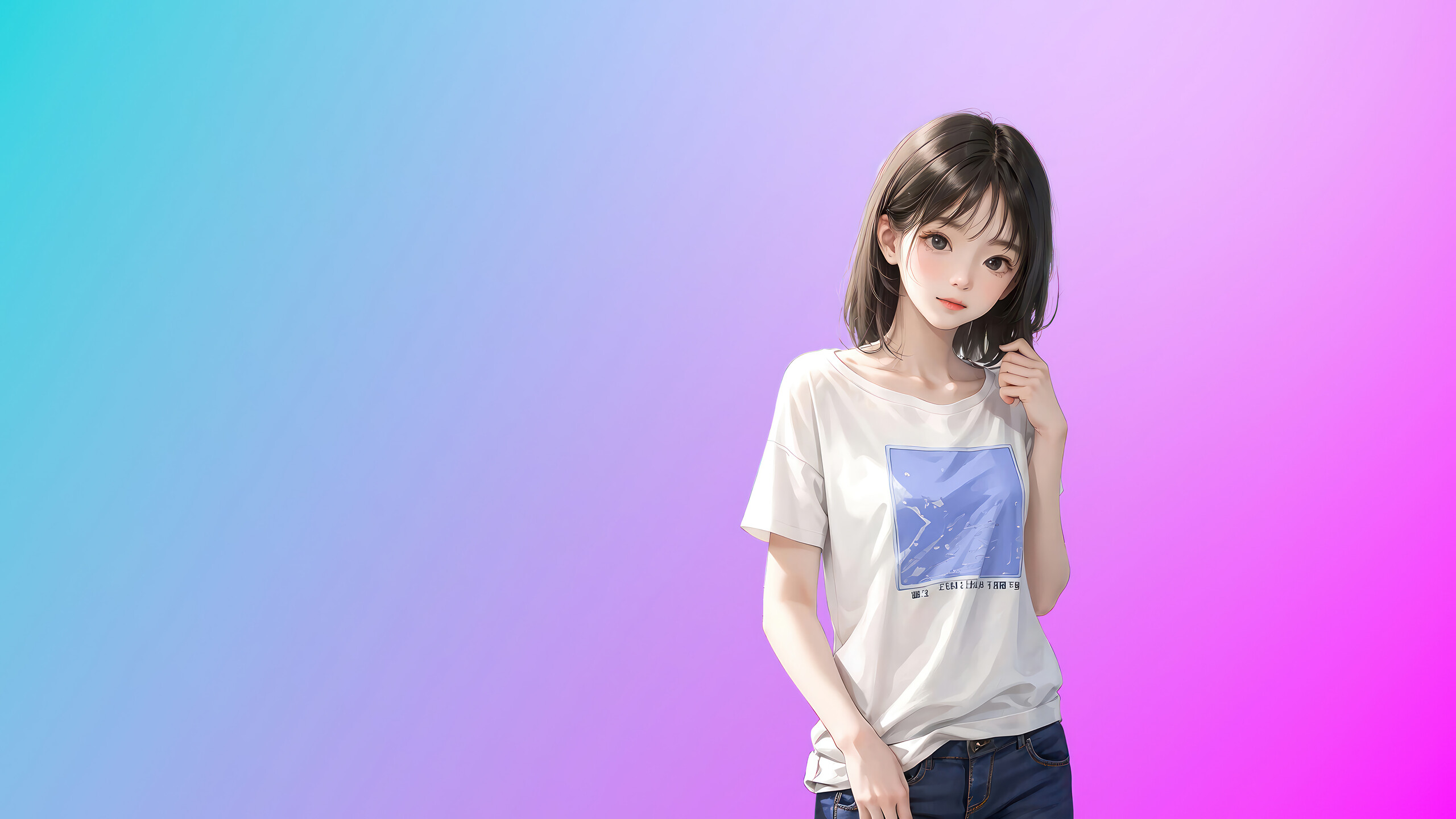 Cute Anime Girl Art 4K Wallpaper iPhone