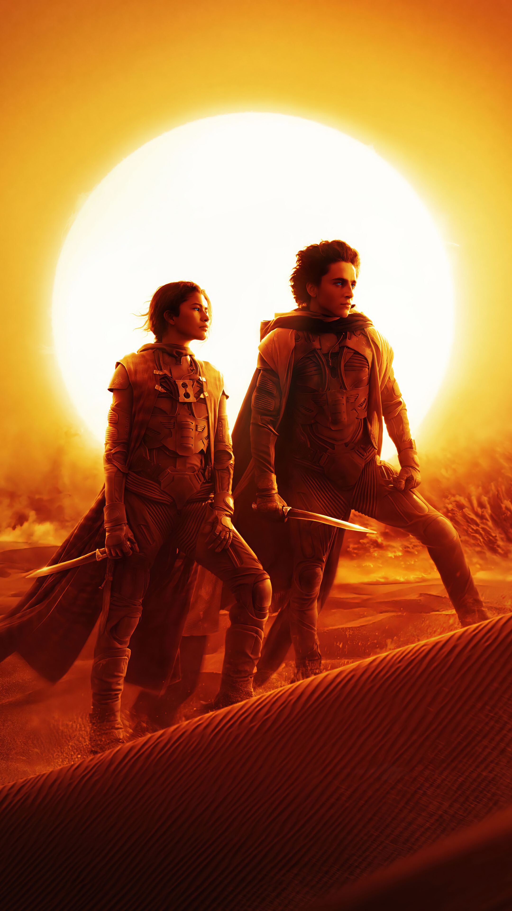 Part 2 Paul Atreides Chani 4K Wallpaper