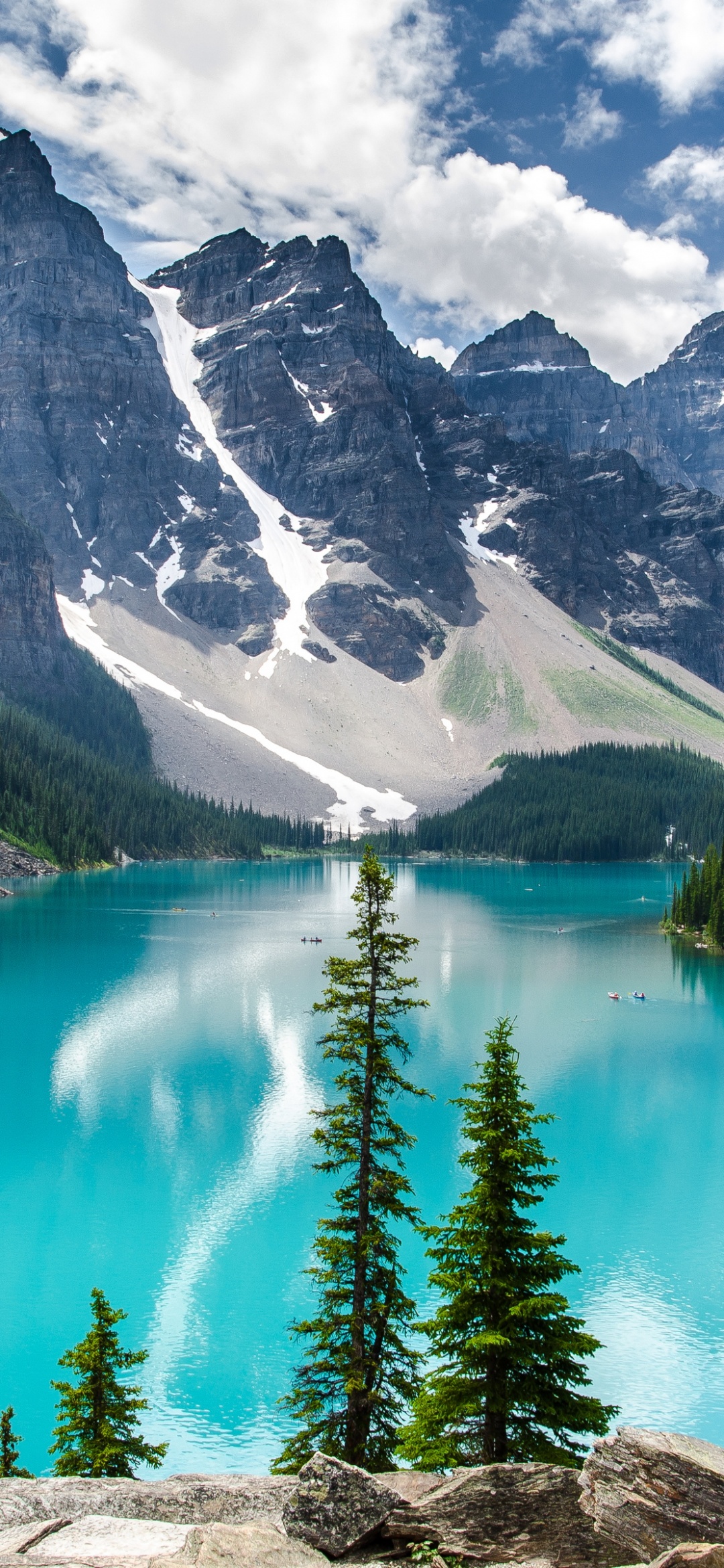 Moraine Lake Wallpaper 4K, Snow covered