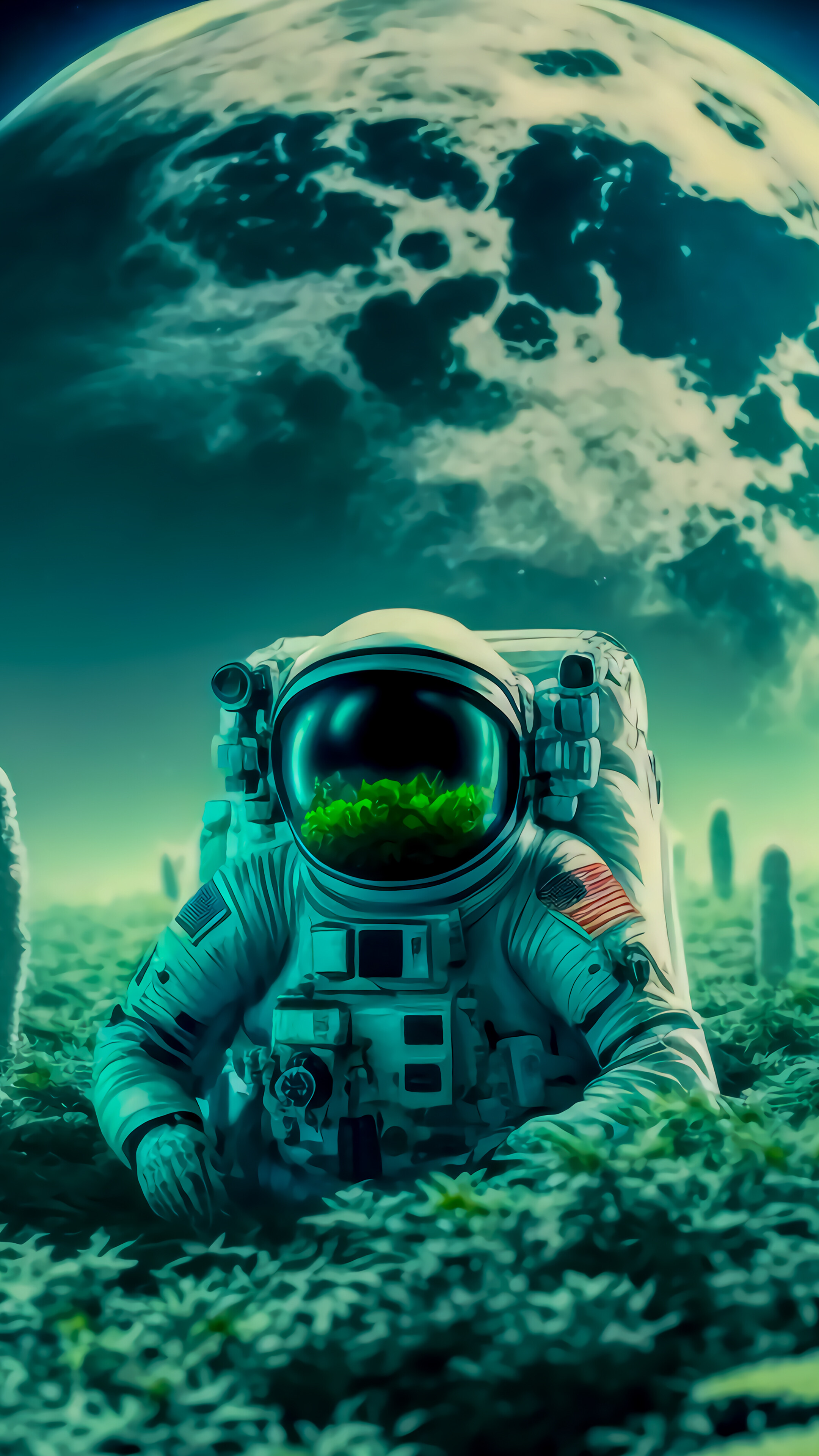 Astronaut Planet Digital Art 4K