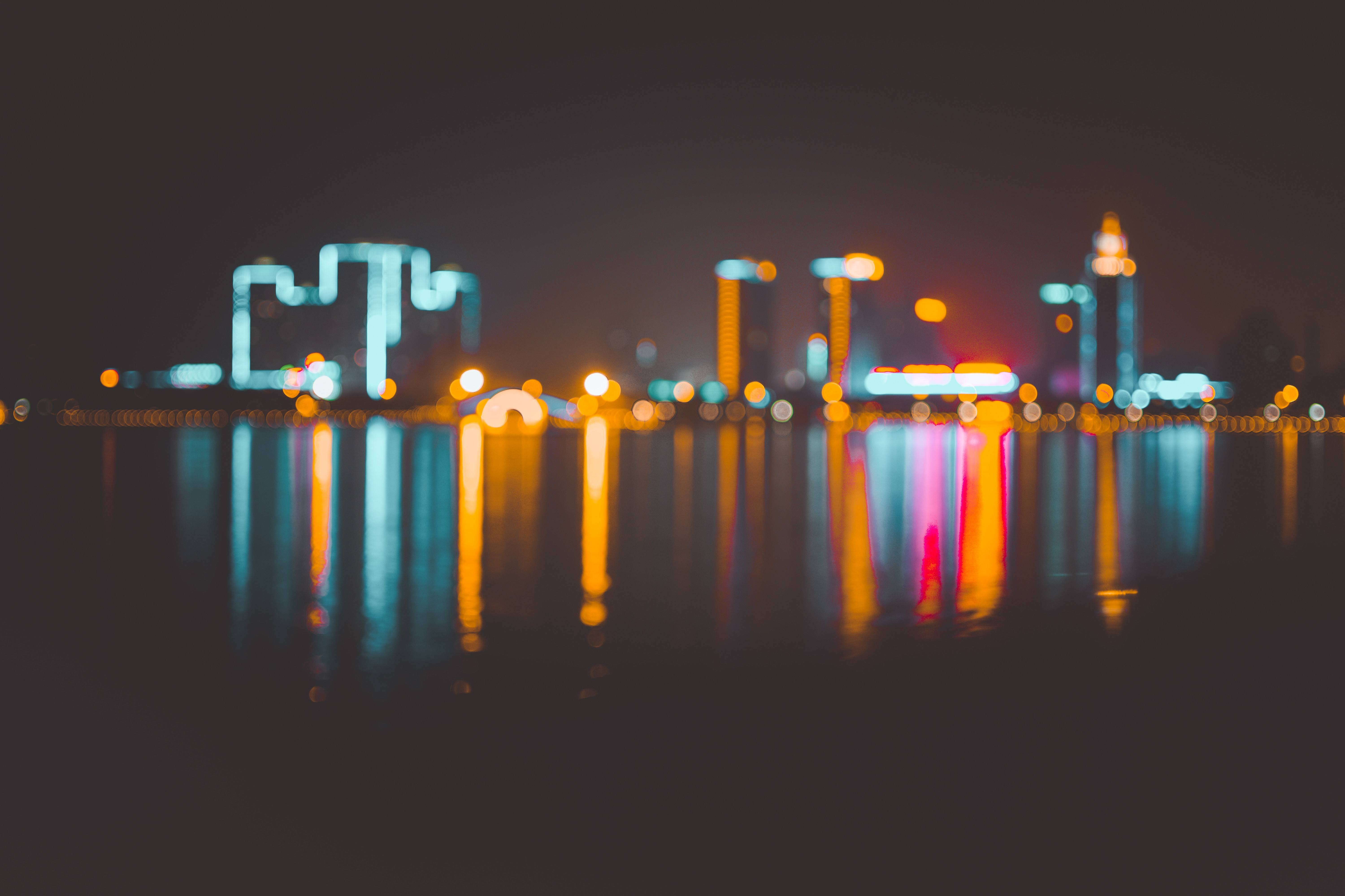 Download Blur Night Bokeh Man Made City 4k Ultra HD Wallpaper