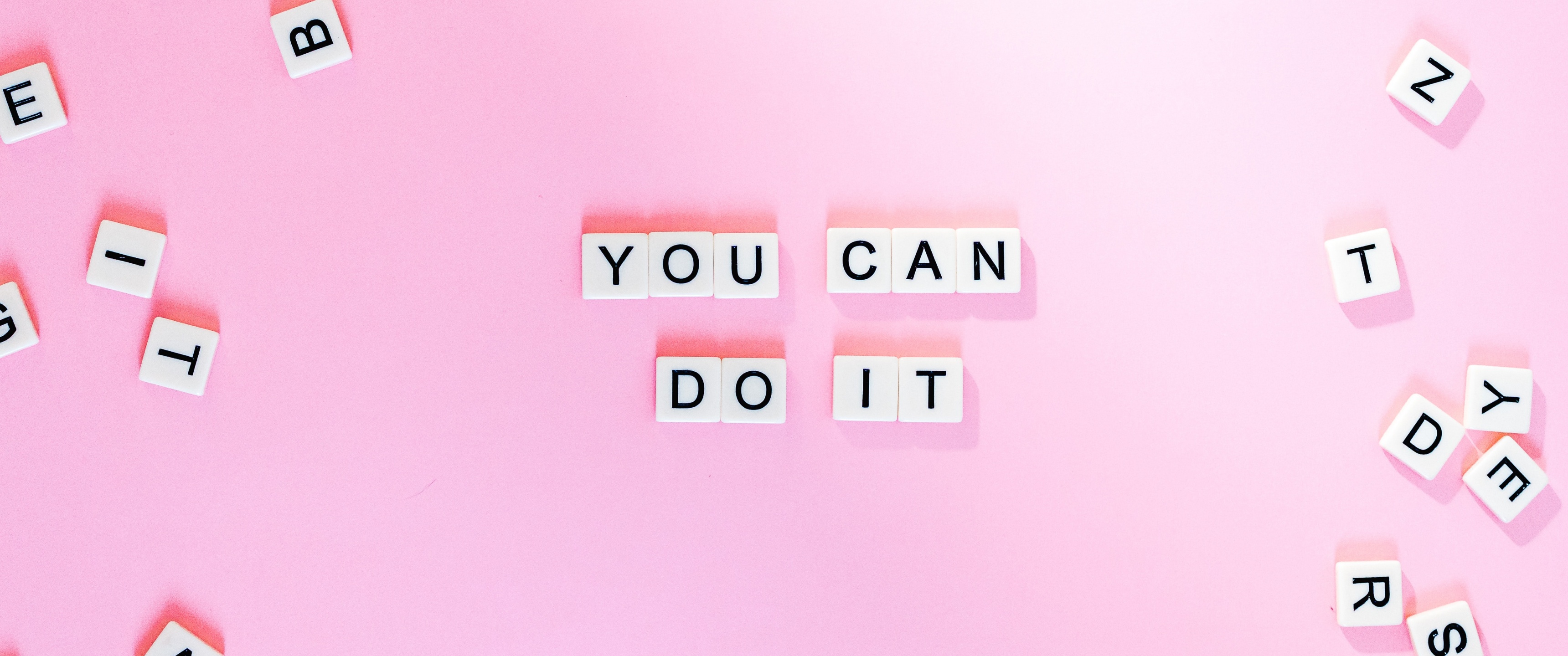 You Can Do It Wallpaper 4K, Pink background