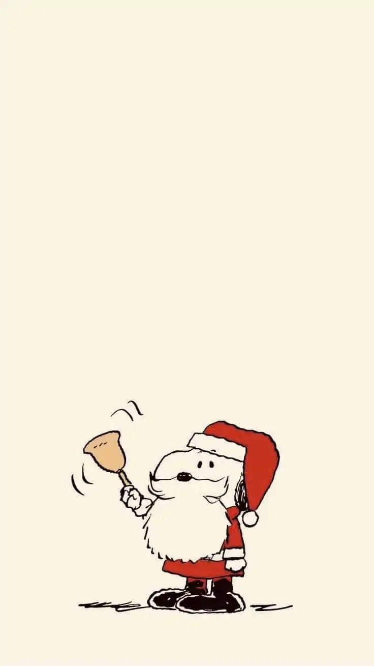 Download Snoopy As Santa Christmas iPhone Wallpaper