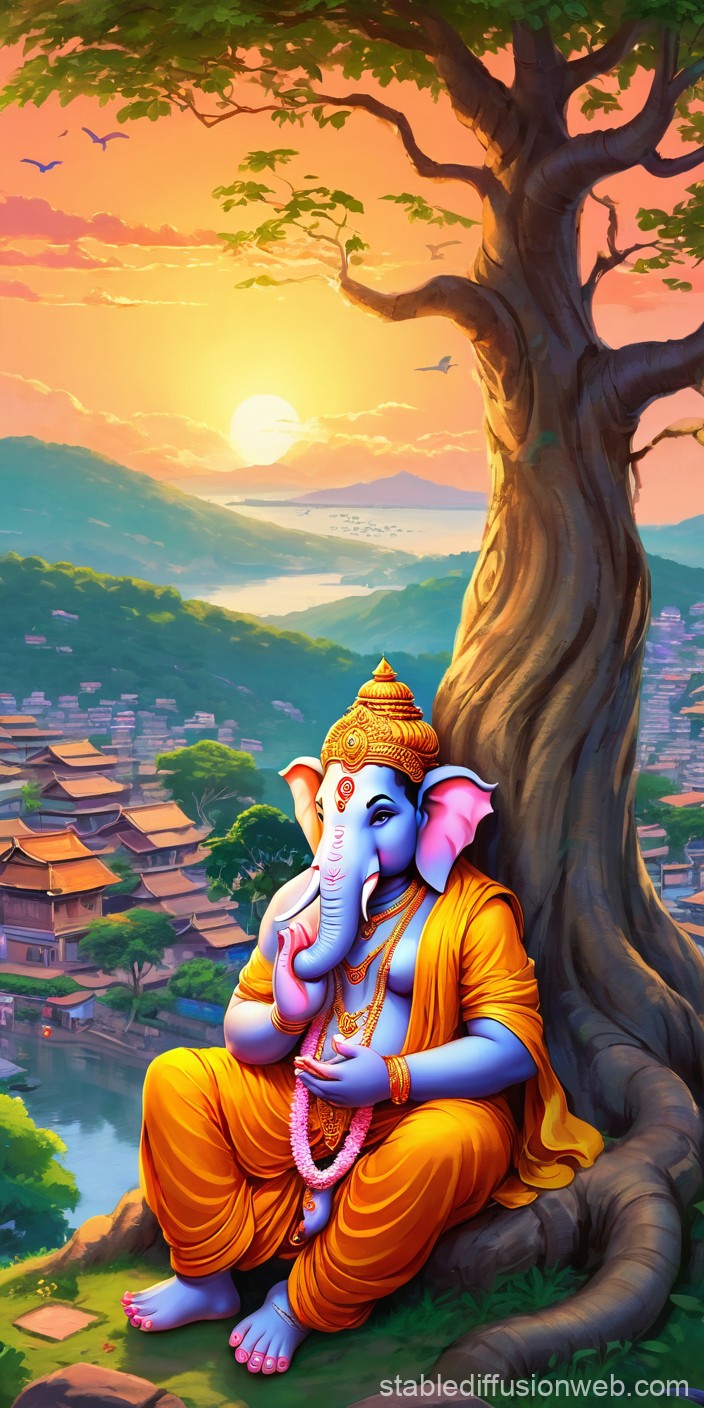 a vibrant ganesha iphone wallpaper