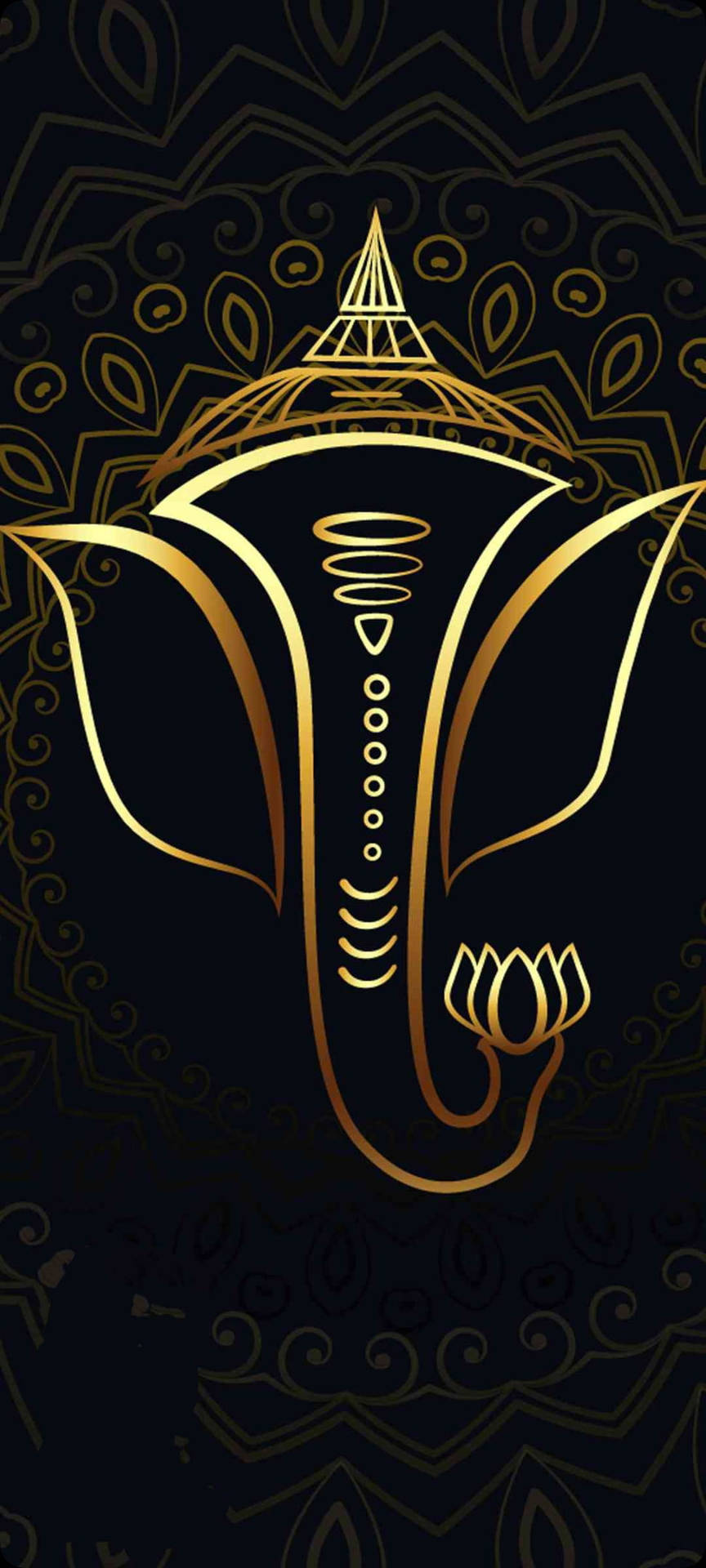 Ganesh Golden Elephant iPhone Wallpaper