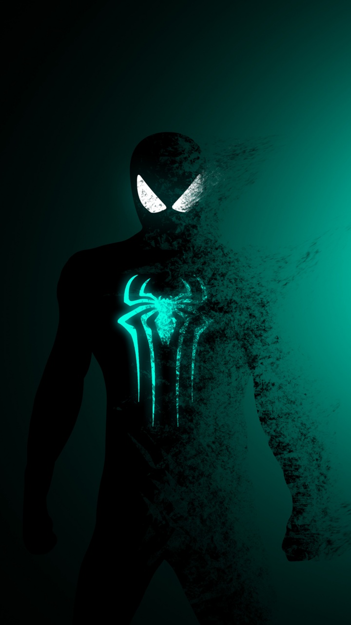 Spider Man Dark Cyan 4K Wallpaper
