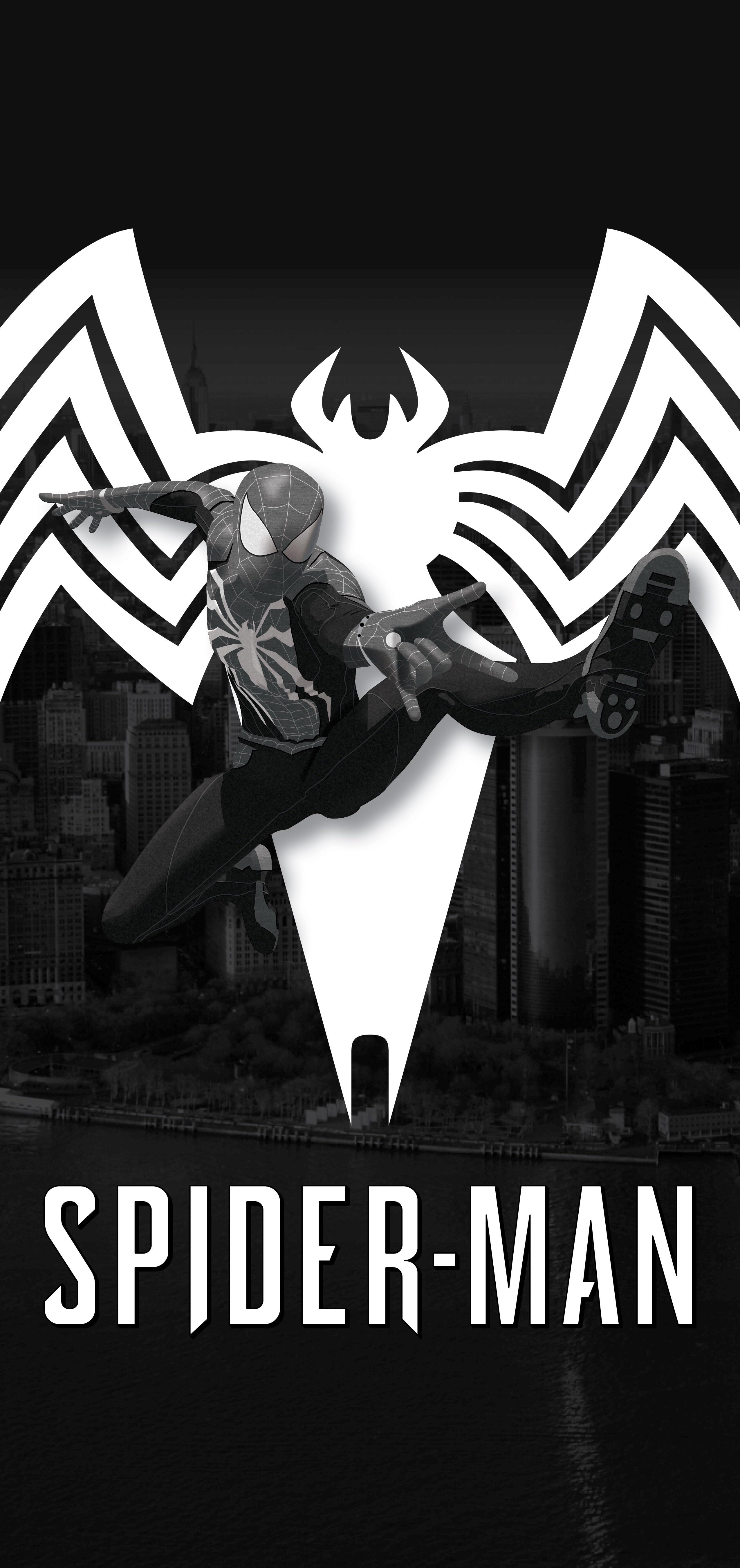 Symbiote suit phone wallpaper. I made