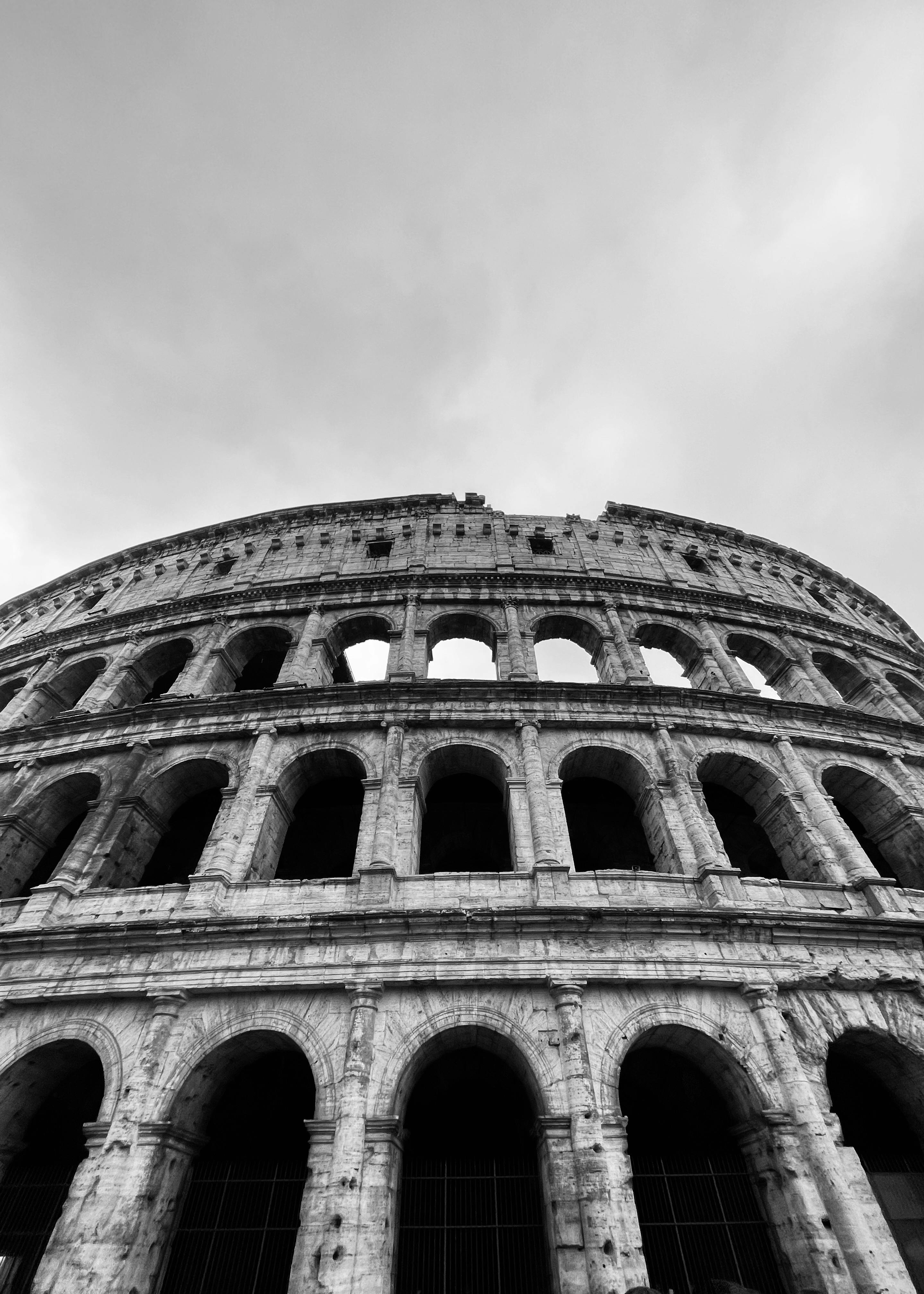 Colosseum Wall in Black and White